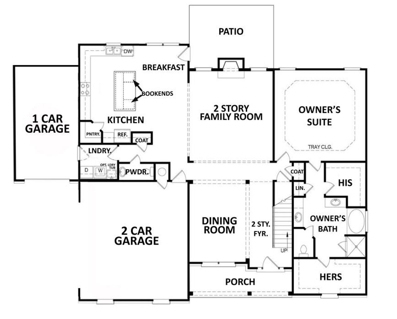 2D floor plan layout of this home in Woodland Hills, Loganville, GA (Image 2).