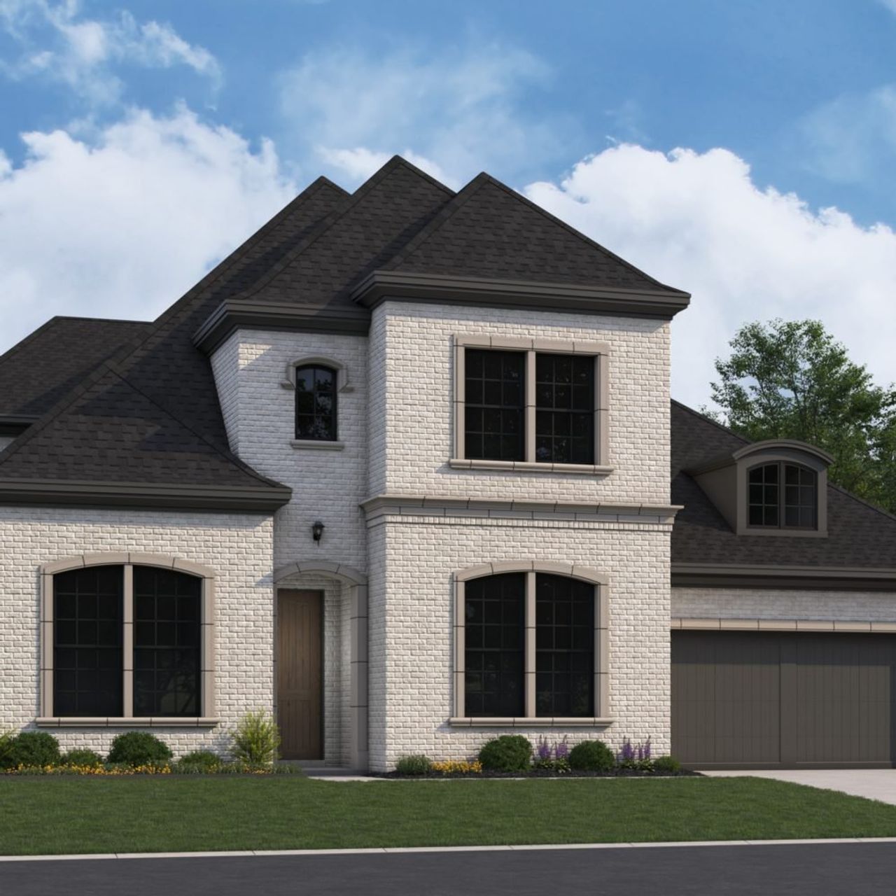 Front exterior of a new home in Lakewood at Brookhollow – 60′ Lots, Prosper, TX, highlighting curb appeal (Image 2).