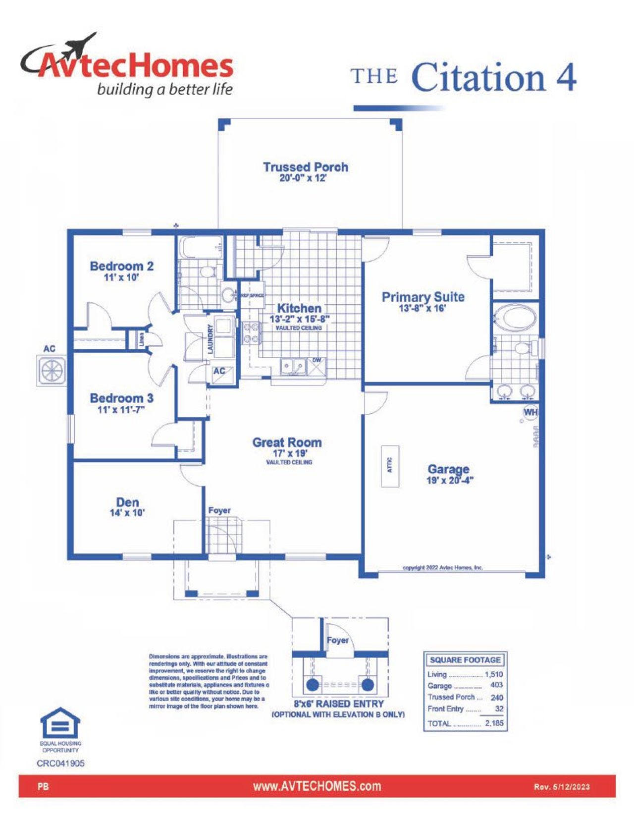 Image 2 representing the Citation 4 by Avtec Homes in Palm Bay & South Brevard, Palm Bay, FL.