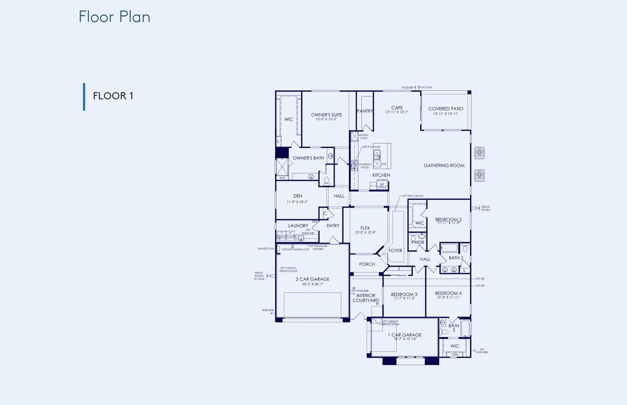 2D floor plan layout of this home in Saguaro Reserve - Majesty, Marana, AZ (Image 2).