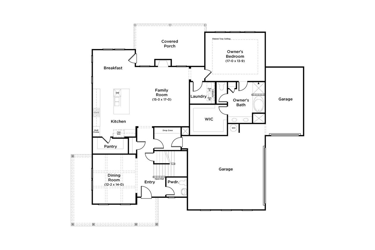2D floor plan layout for the Hazel by DRB Homes in Brush Arbor, McDonough, GA (Image 2).