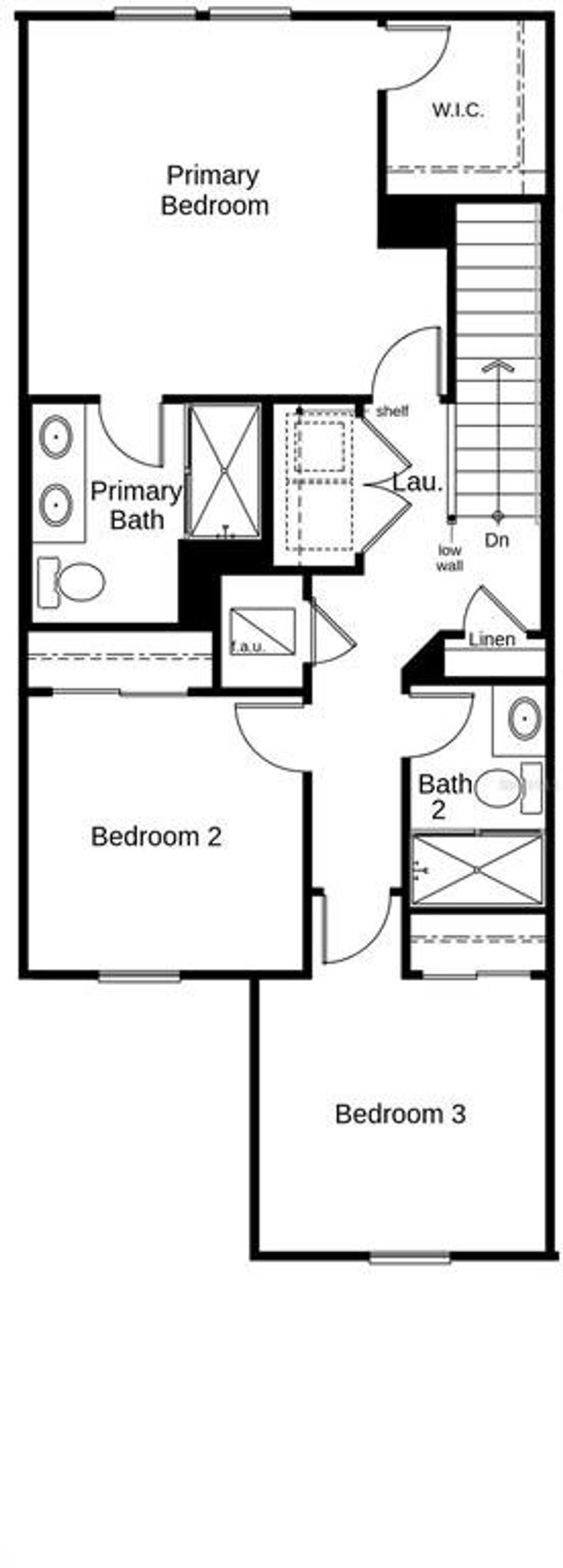 2D floor plan layout of this home in Reserve at Forest Lake Townhomes, Lake Wales, FL (Image 2).