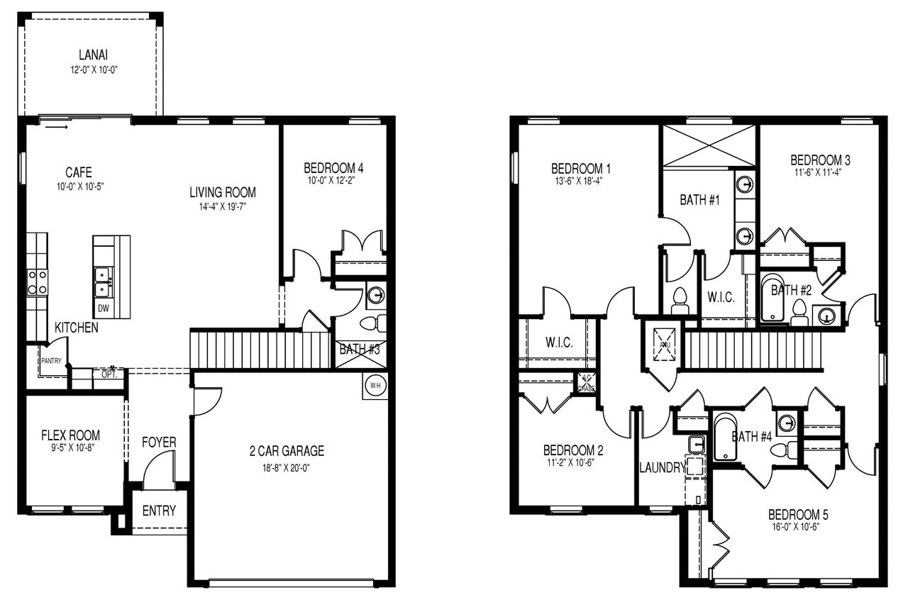 2D floor plan layout of this home in Lakes of Estero, Estero, FL (Image 2).