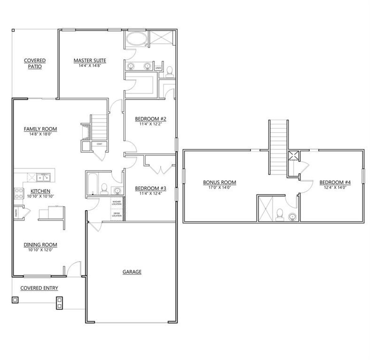 2D floor plan layout for the JOSIE by D.R. Horton in Abelia Meadows, Piedmont, SC (Image 2).
