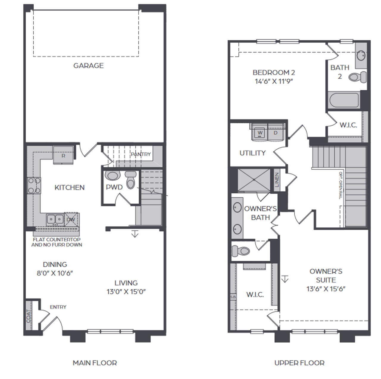 2D floor plan layout for the Bella - old world by Cadence Homes in Karis, Crowley, TX (Image 2).