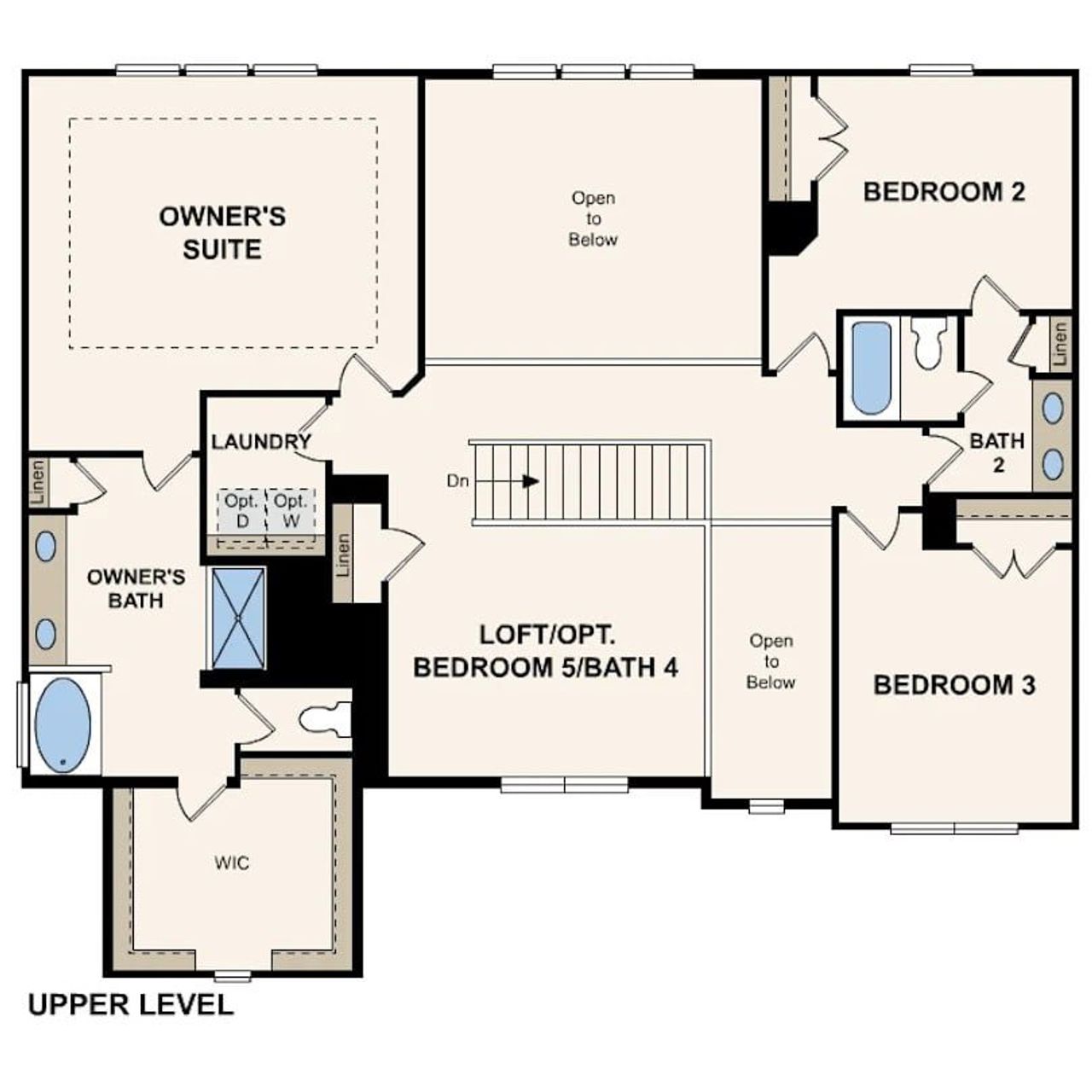 2D floor plan layout for the Birch by Century Communities in Hawthorne Reserve, Dallas, GA (Image 2).