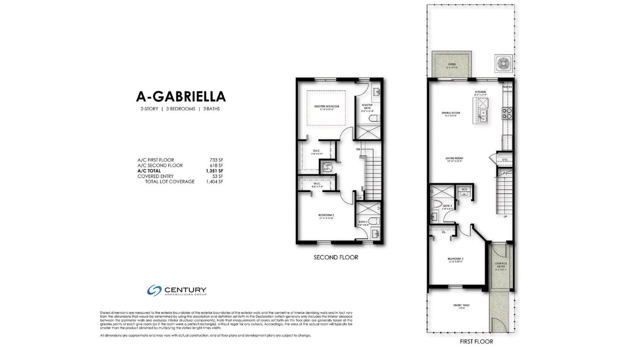 2D floor plan layout for the Gabriela by Century Homebuilders Group in Century Park Villas Place, Homestead, FL (Image 2).