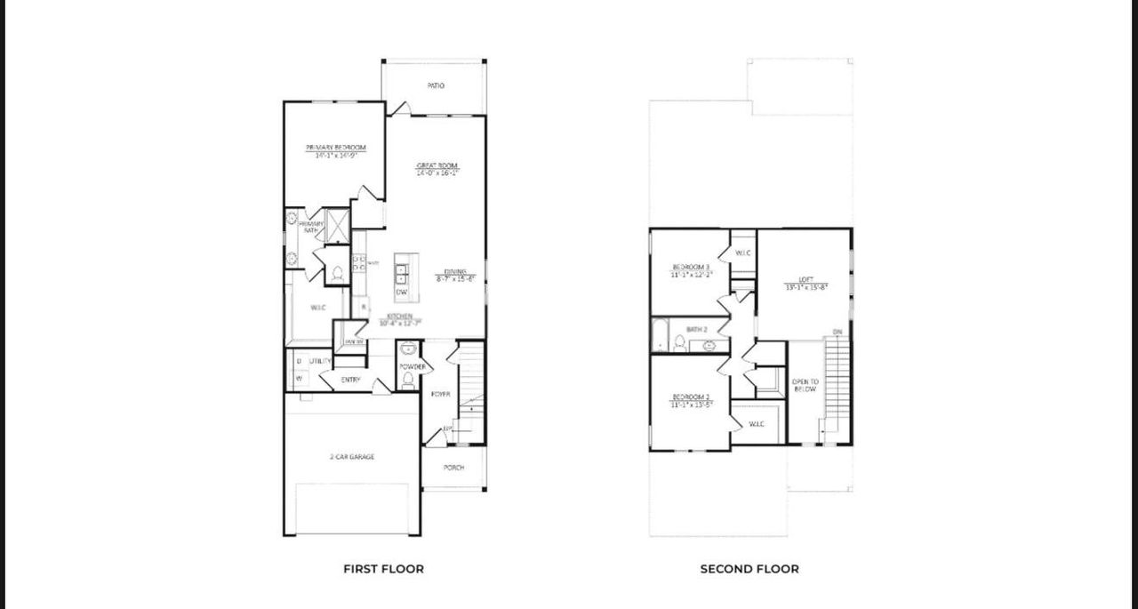2D floor plan layout of this home in Lariat, Liberty Hill, TX (Image 2).