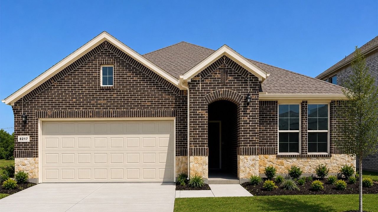 Representative exterior photo of a completed home built from the Bergamot by D.R. Horton in Augusta Square, Fort Worth, TX (Image 2). Representative exterior photo of a completed home built from the Bergamot by D.R. Horton in Augusta Square, Fort Worth, TX (Image 2).