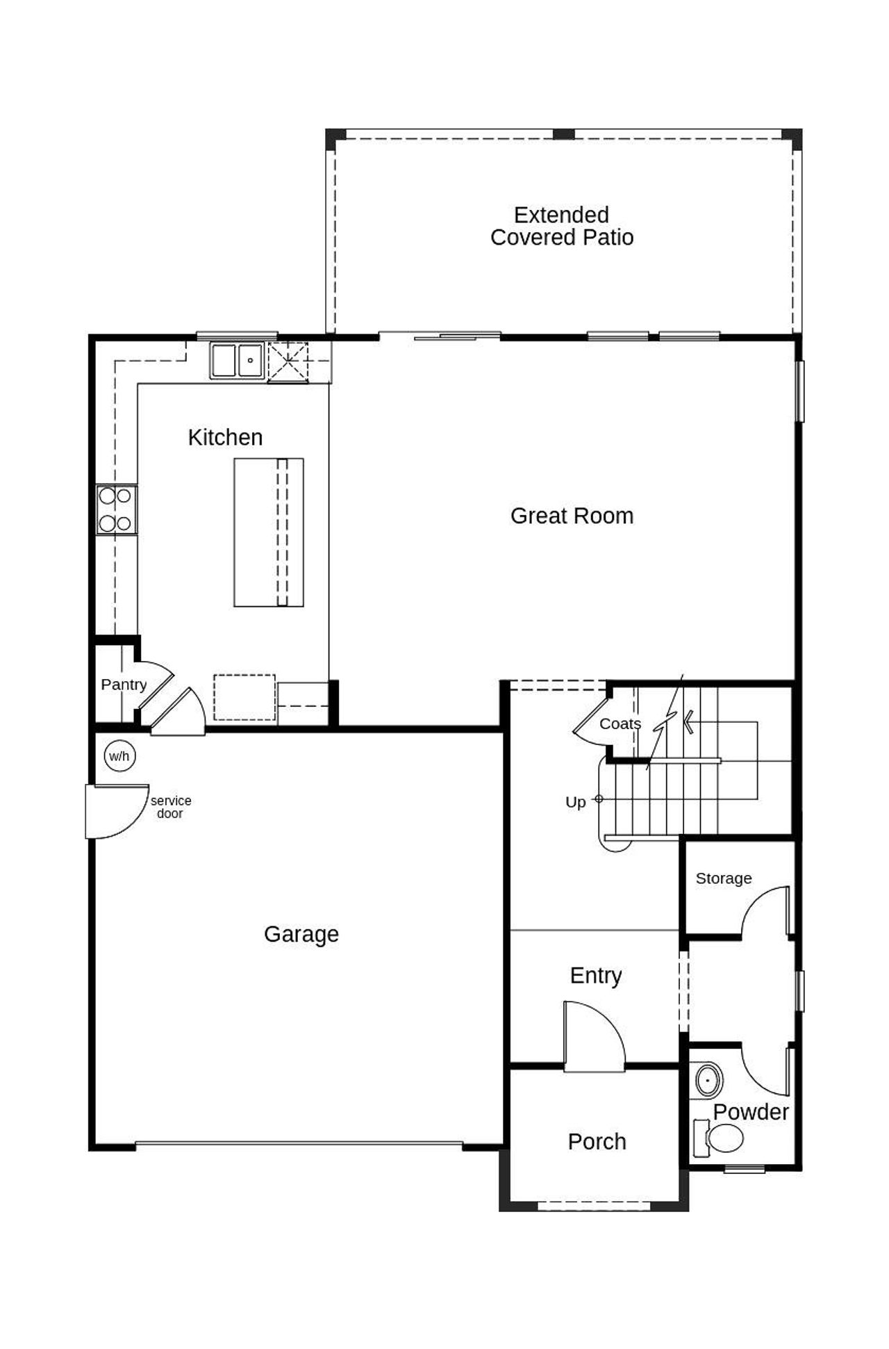 2D floor plan layout of this home in Bella Camino Traditions, San Tan Valley, AZ (Image 2).