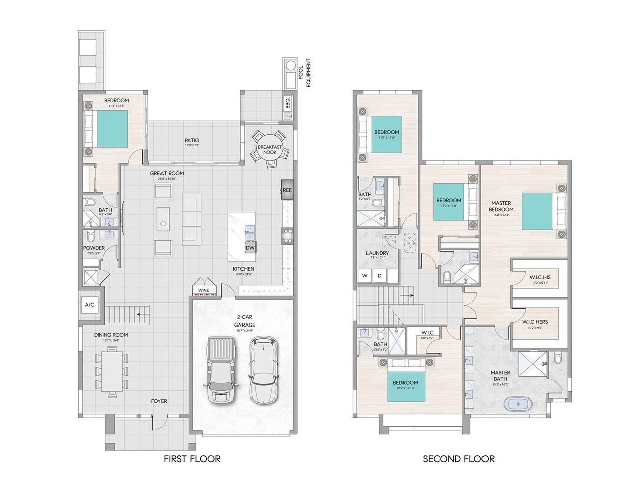 2D floor plan layout of this home in , Fort Lauderdale, FL (Image 2).