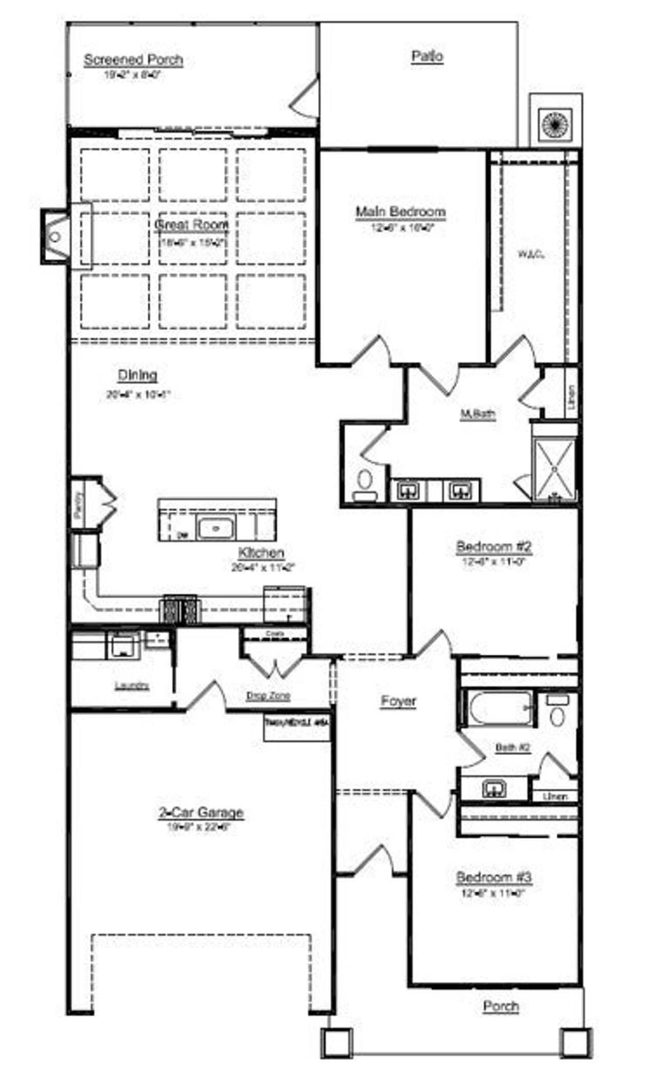 2D floor plan layout of this home in Cumberland, Concord, NC (Image 2).