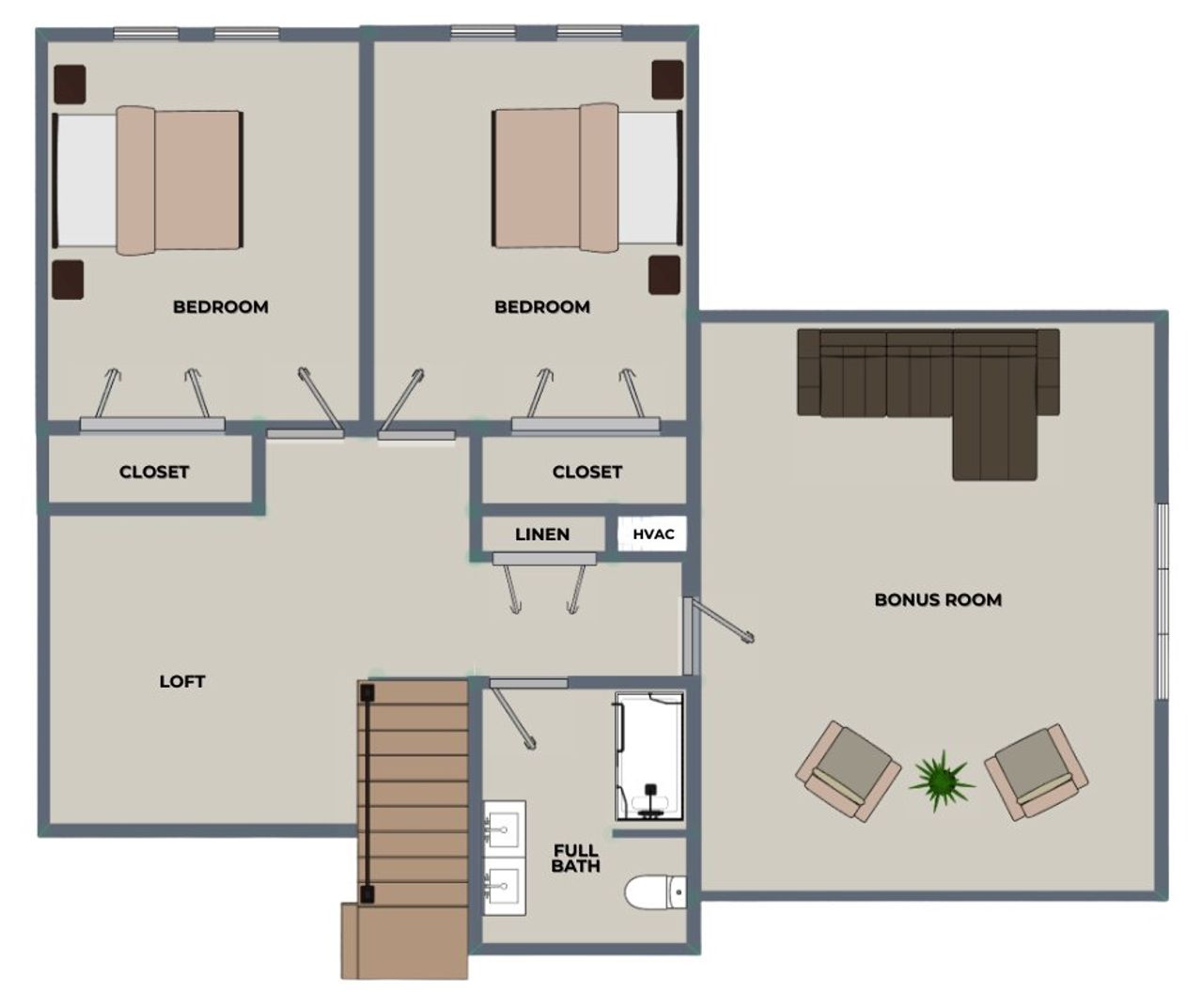 2D floor plan layout for the Whispering Pines by Riverstone Construction, LLC in Jasper Highlands, Guild, TN (Image 2). 2D floor plan layout for the Whispering Pines by Riverstone Construction, LLC in Jasper Highlands, Guild, TN (Image 2).