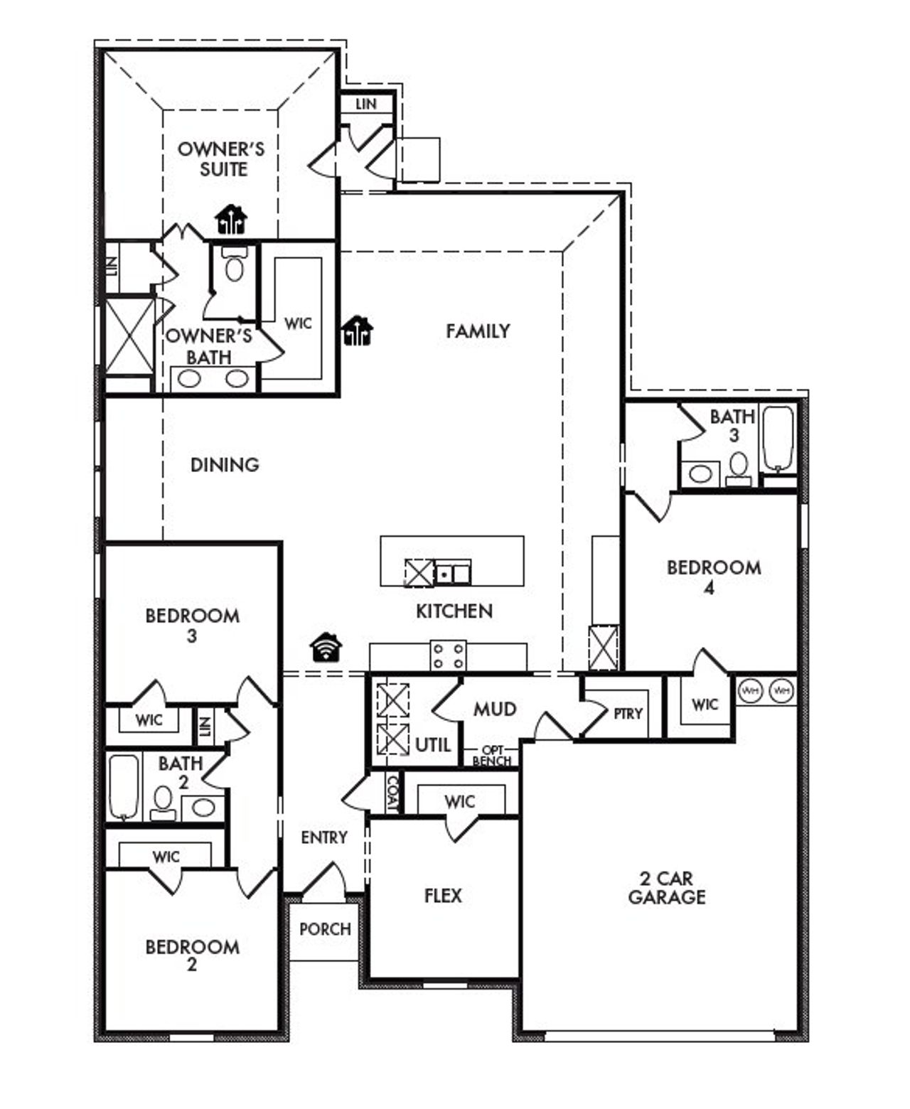 2D floor plan layout of this home in Stone Eagle, Azle, TX (Image 2).