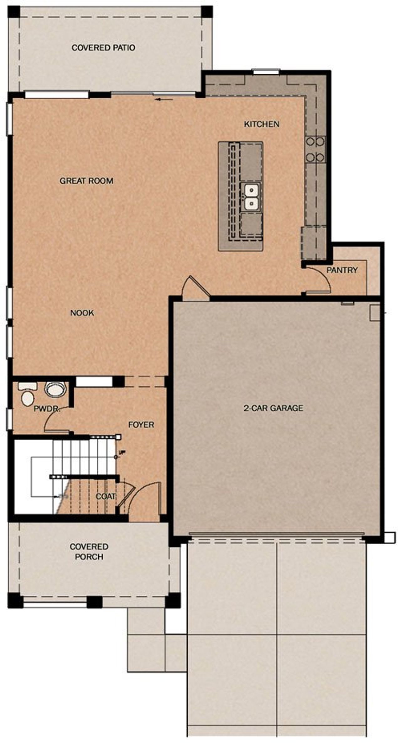 2D floor plan layout of this home in Redwood Valley at Acclaim, Avondale, AZ (Image 2).