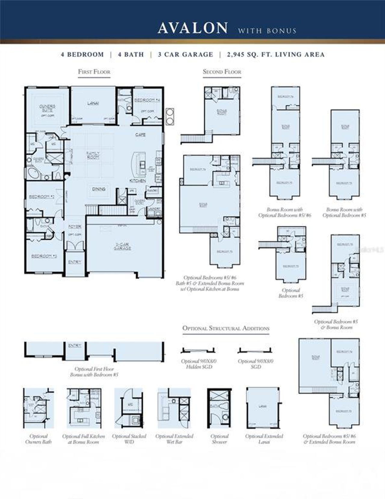 2D floor plan layout of this home in Hills of Minneola, Minneola, FL (Image 2).