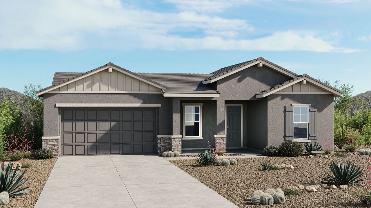 Representative exterior photo of a completed home built from the Thompson by Taylor Morrison in Ladera Trails, Peoria, AZ (Image 2).