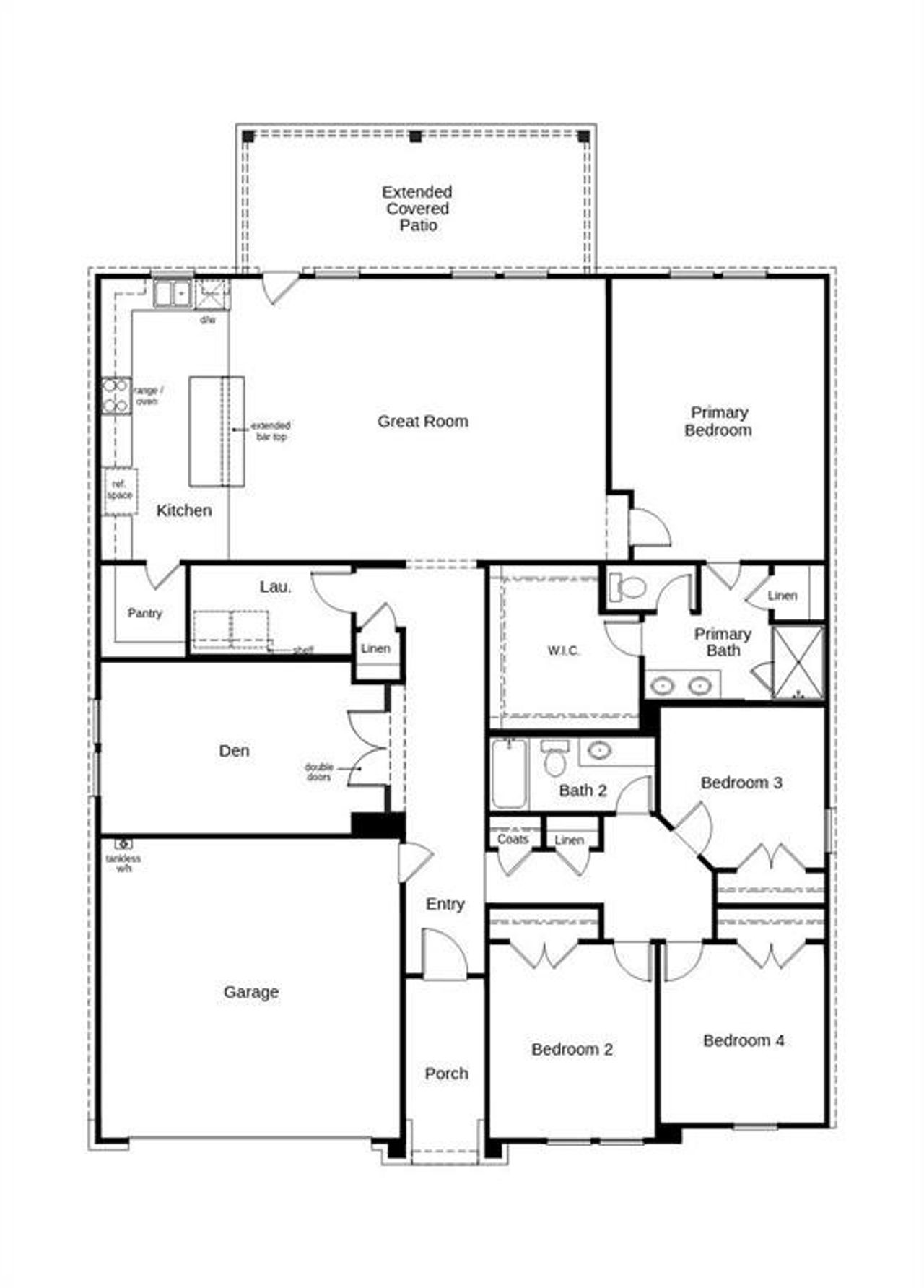 2D floor plan layout of this home in Sierra Vista at Kelly Ranch, Aledo, TX (Image 2).