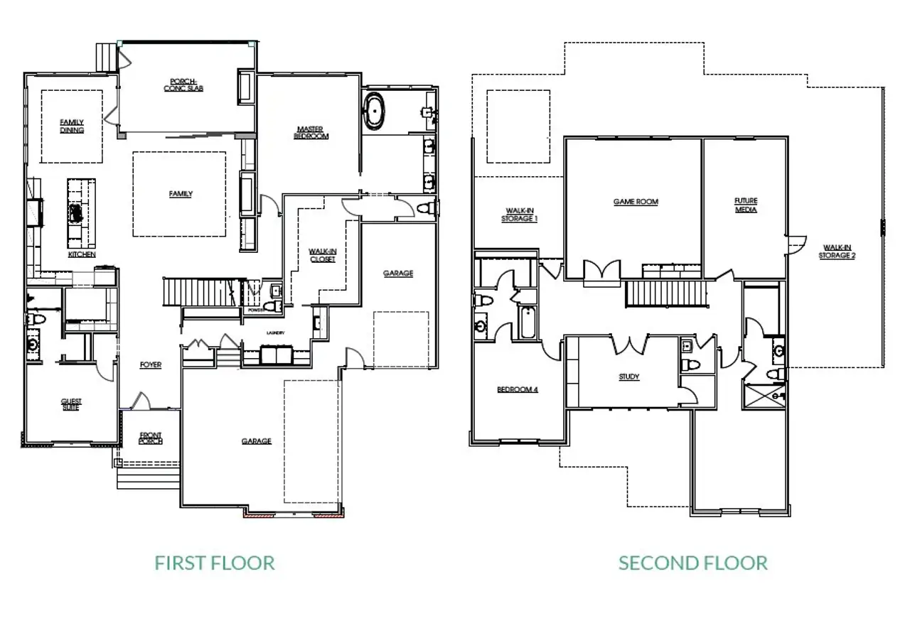 2D floor plan layout for the The Gail by Ken Harvey Homes in Hidden Lake, Youngsville, NC (Image 2). 2D floor plan layout for the The Gail by Ken Harvey Homes in Hidden Lake, Youngsville, NC (Image 2).