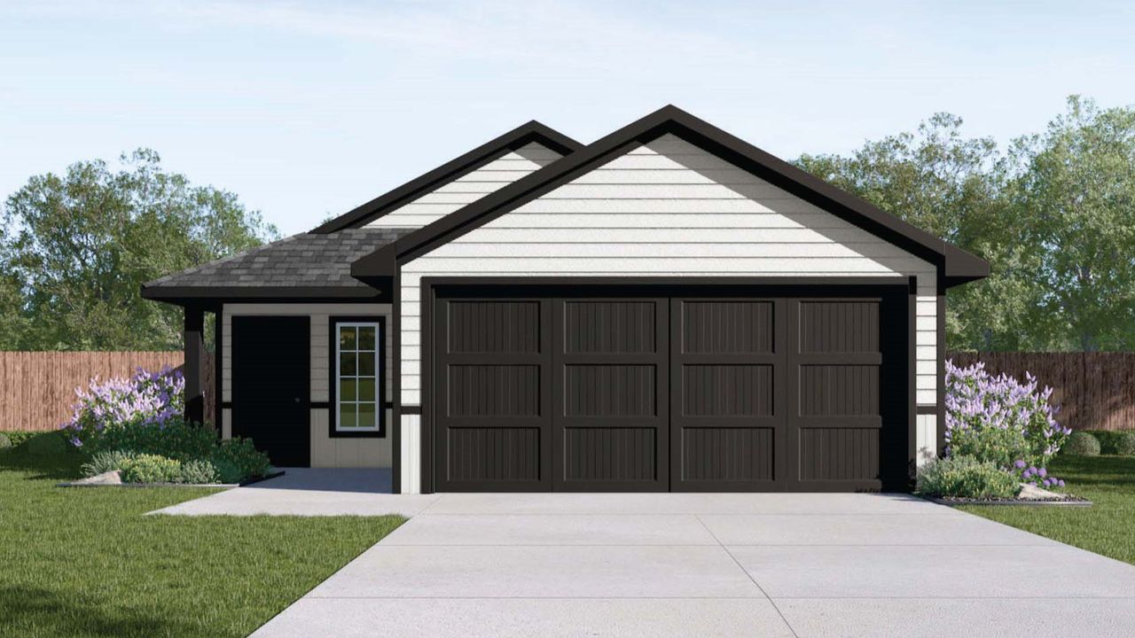 Representative exterior photo of a completed home built from the Amber - X30A by D.R. Horton in August Trails, Needville, TX (Image 2). Representative exterior photo of a completed home built from the Amber - X30A by D.R. Horton in August Trails, Needville, TX (Image 2).