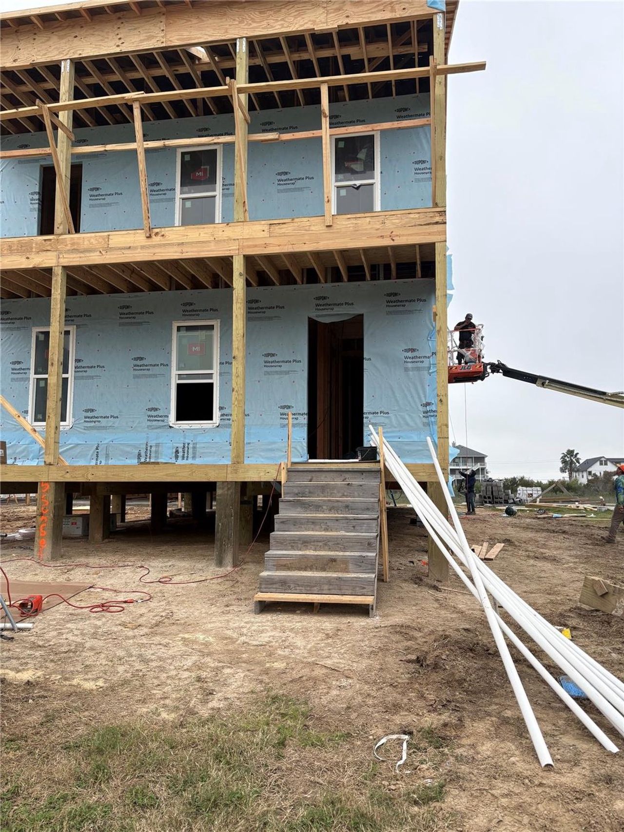 In-progress construction of a new home in , Galveston, TX (Image 2). In-progress construction of a new home in , Galveston, TX (Image 2).