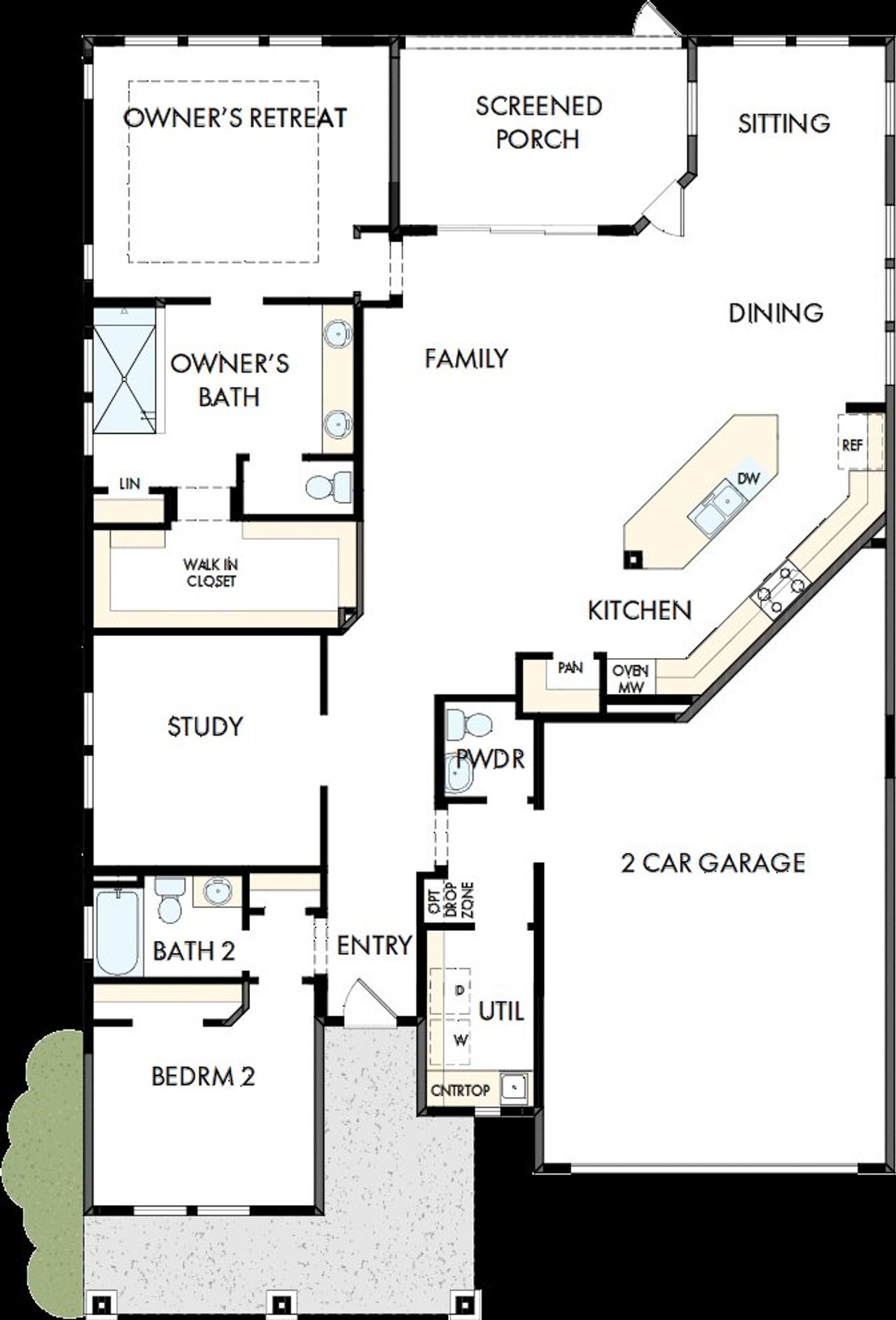 2D floor plan layout of this home in Encore at Streamside - Tradition Series, Waxhaw, NC (Image 2).