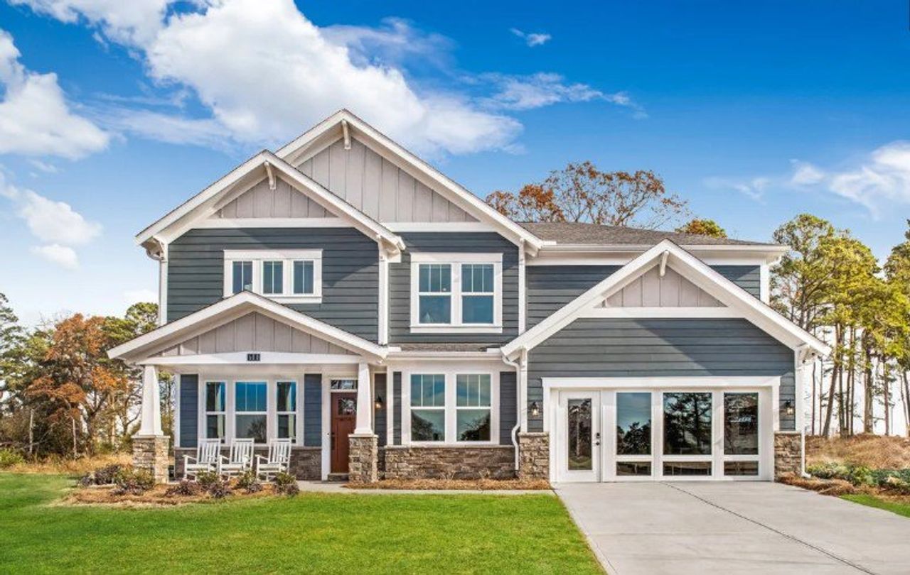 Representative exterior photo of a completed home built from the Grandin by Fischer Homes in Lochmoor at Savannah Lakes, Hiram, GA (Image 2).