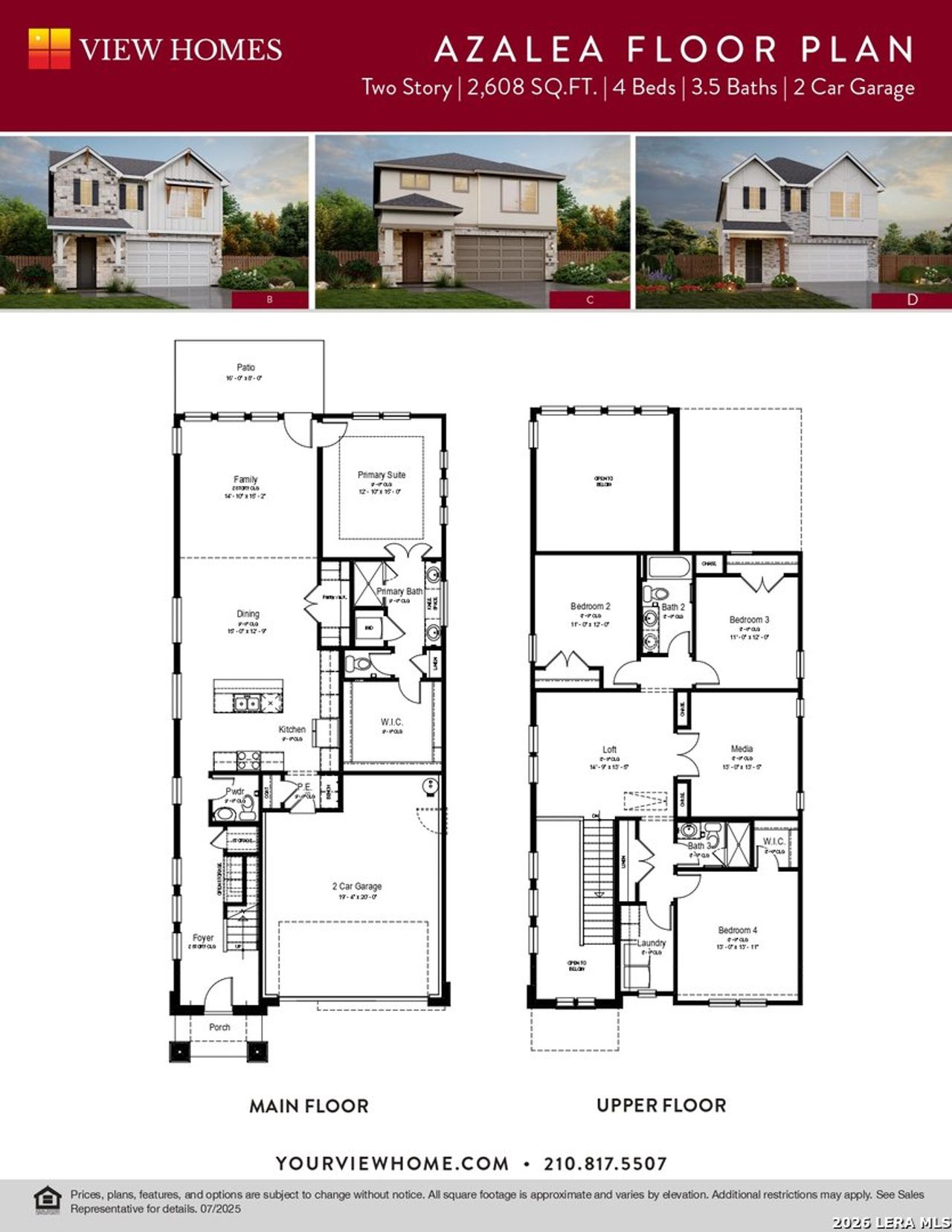 2D floor plan layout of this home in Talley Fields, San Antonio, TX (Image 2).