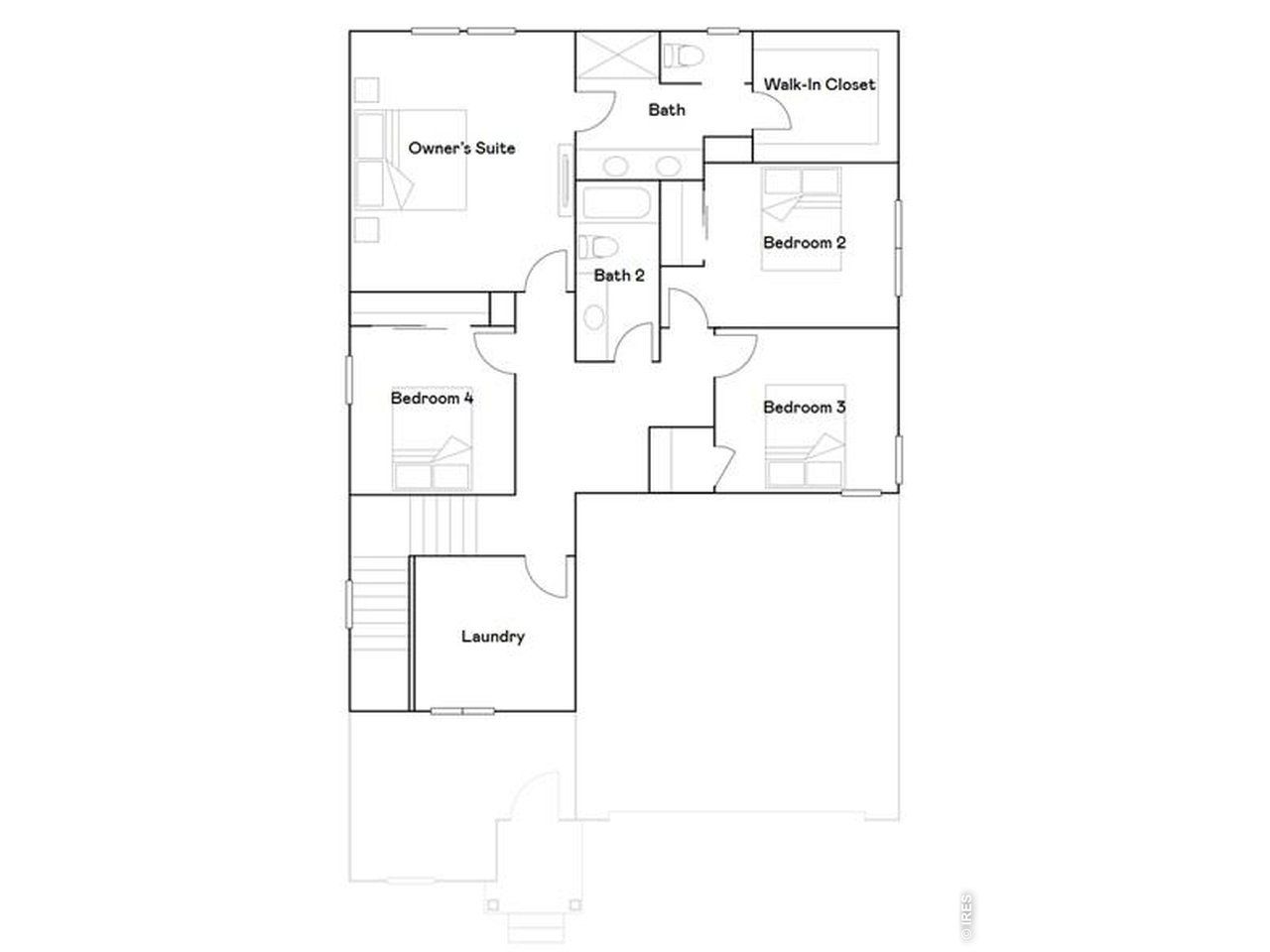 2D floor plan layout of this home in Prairie Song, Windsor, CO (Image 2).