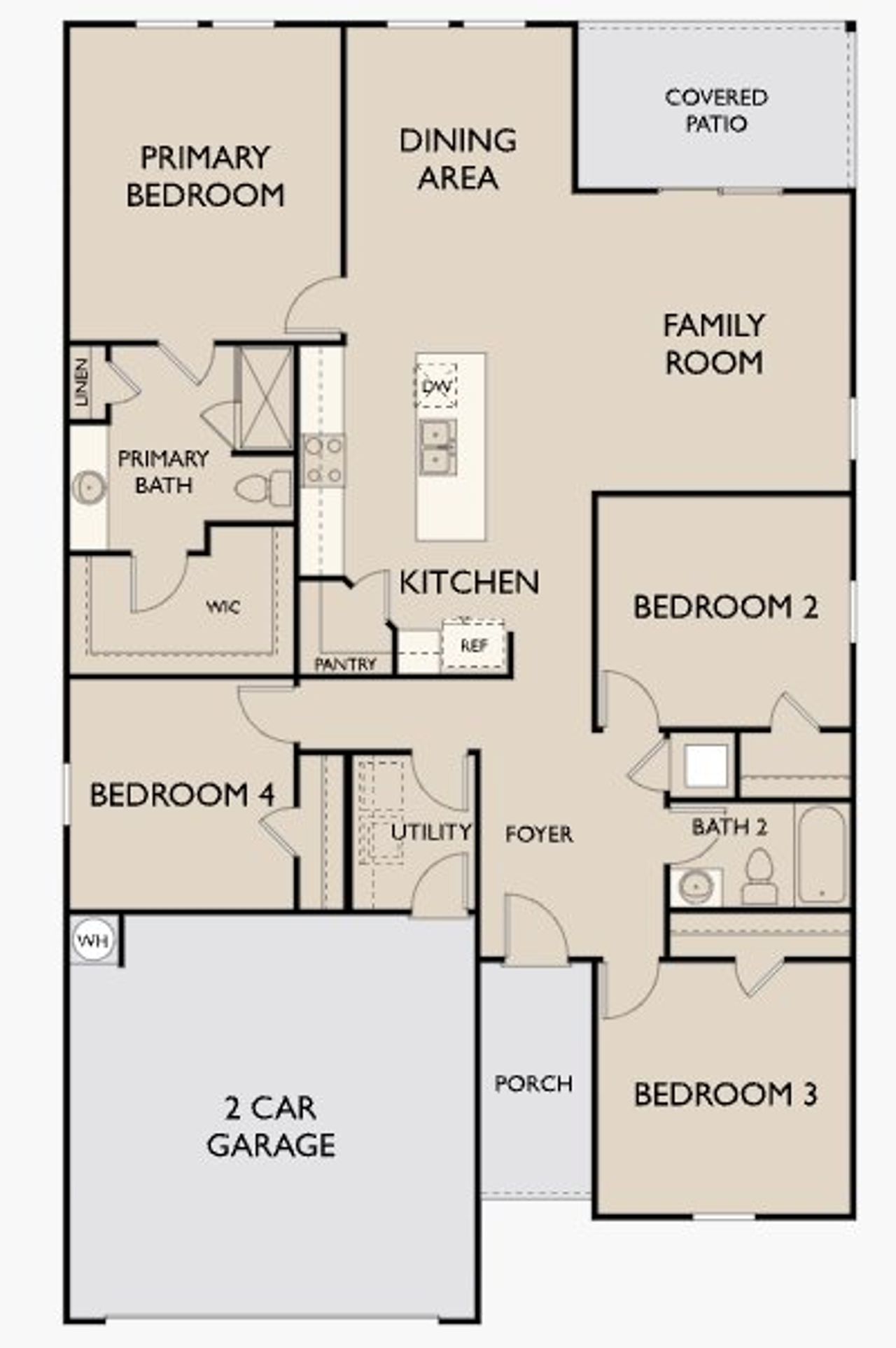 2D floor plan layout for the Luna by Starlight Homes in Scenic Terrace, Lake Hamilton, FL (Image 2).