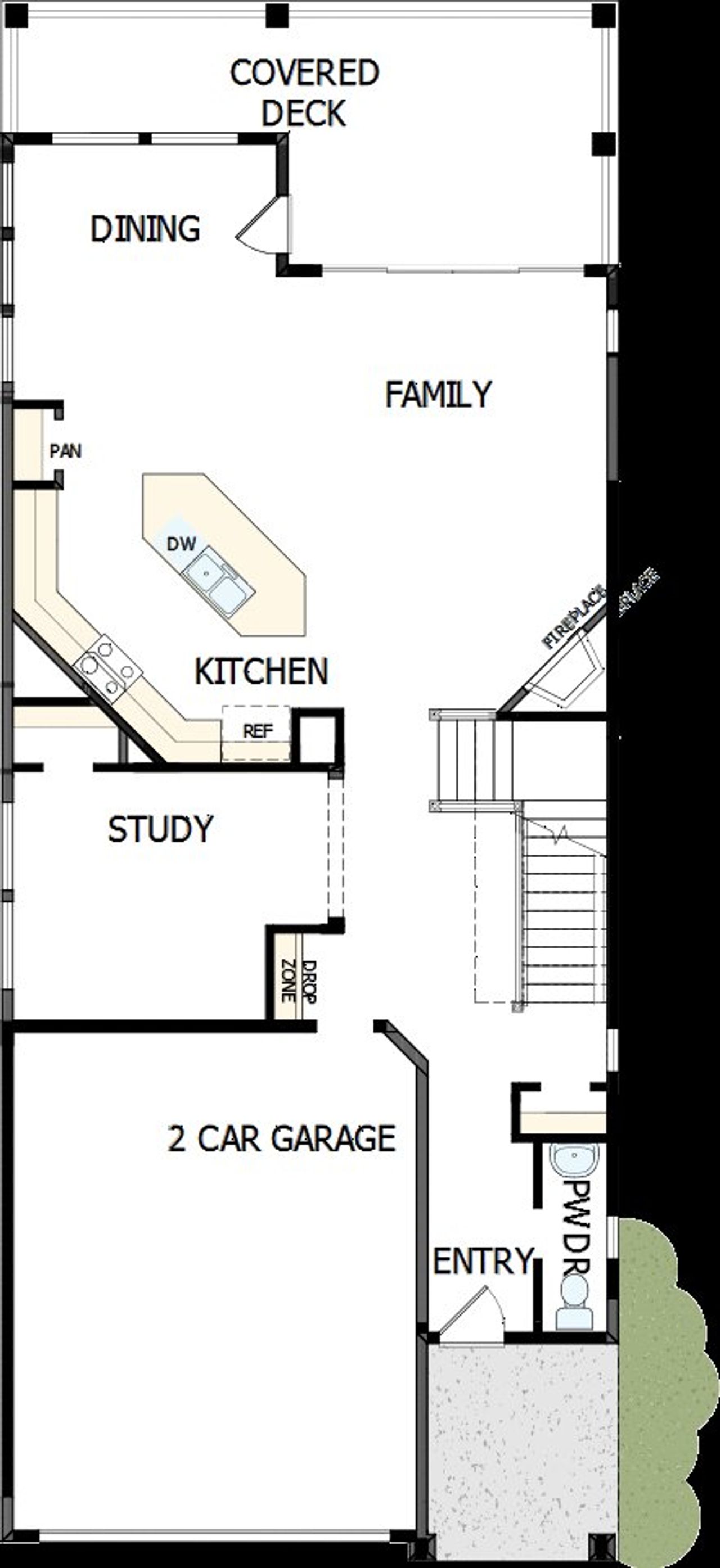 2D floor plan layout of this home in Revel Crossing at Wolf Ranch - The Panorama Collection, Colorado Springs, CO (Image 2).