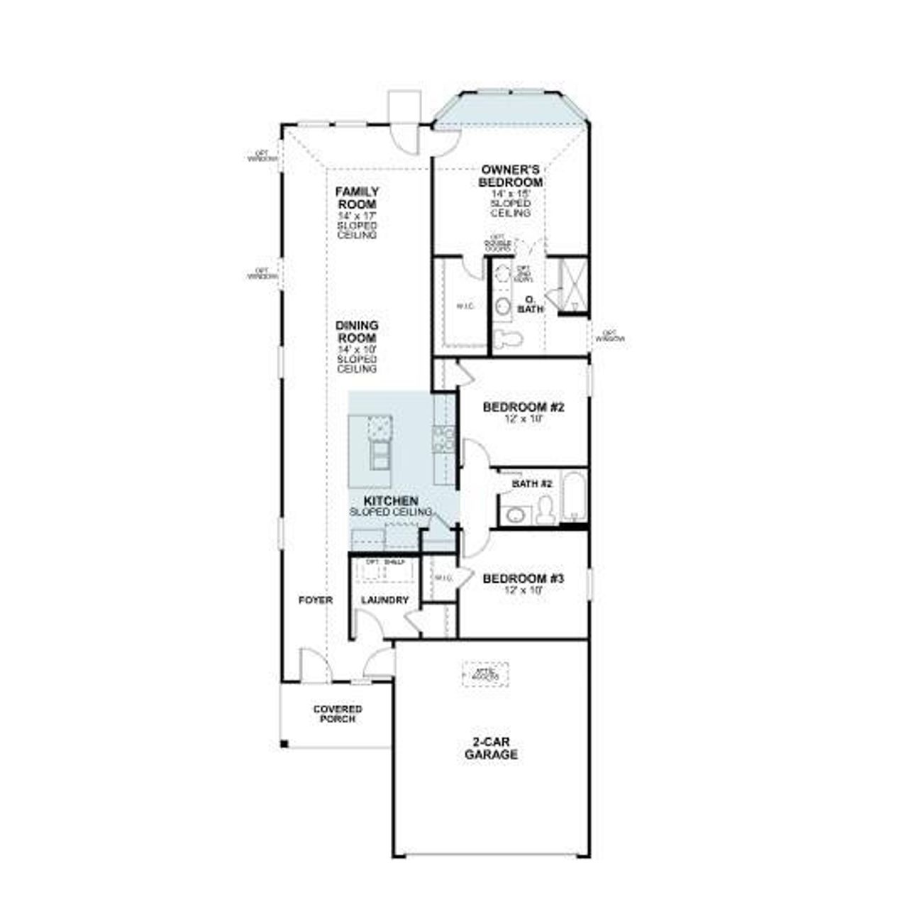 2D floor plan layout of this home in Cool Water, Jarrell, TX (Image 2).