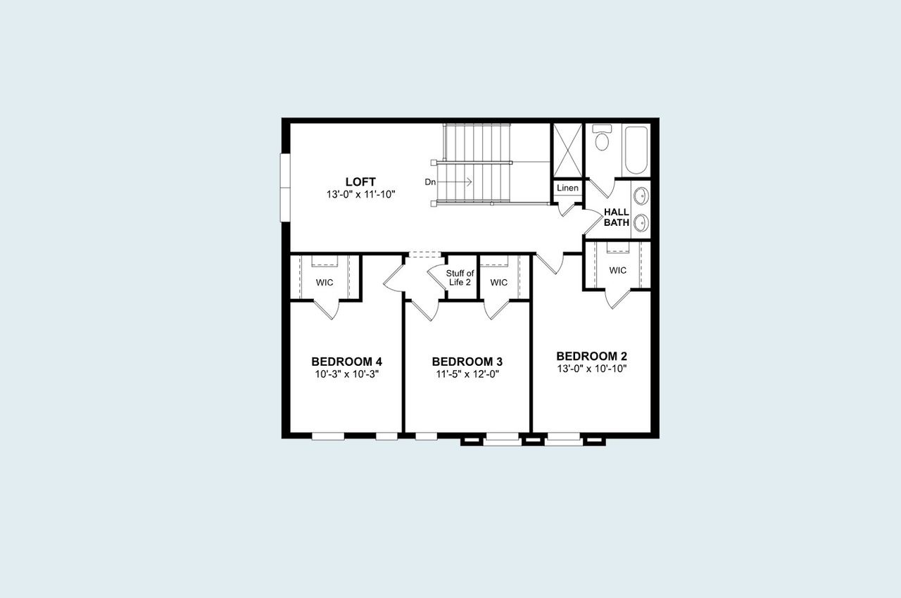 2D floor plan layout of this home in Parkside, Royal Palm Beach, FL (Image 2).