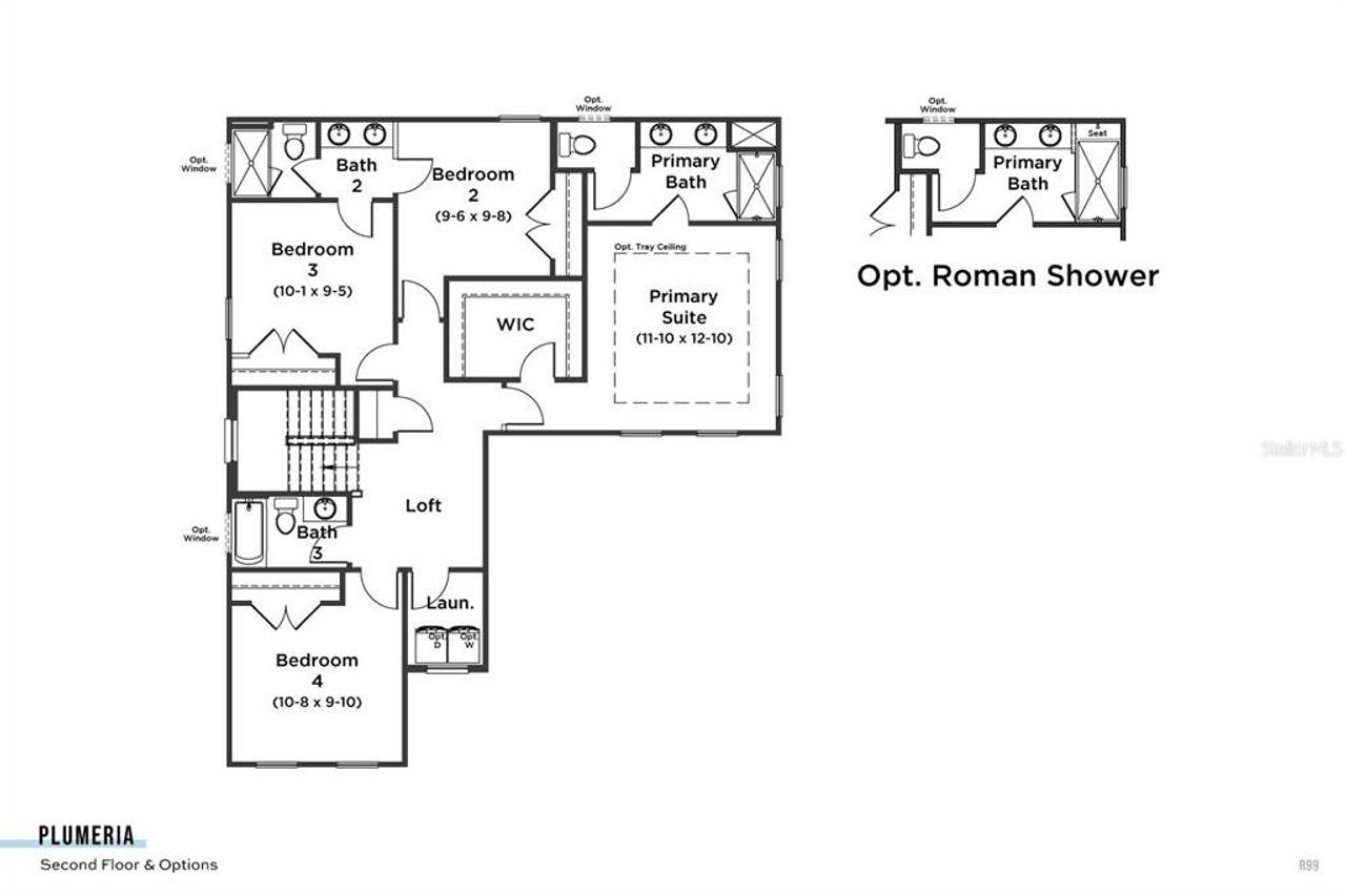 2D floor plan layout of this home in Trailside, Mount Dora, FL (Image 2).