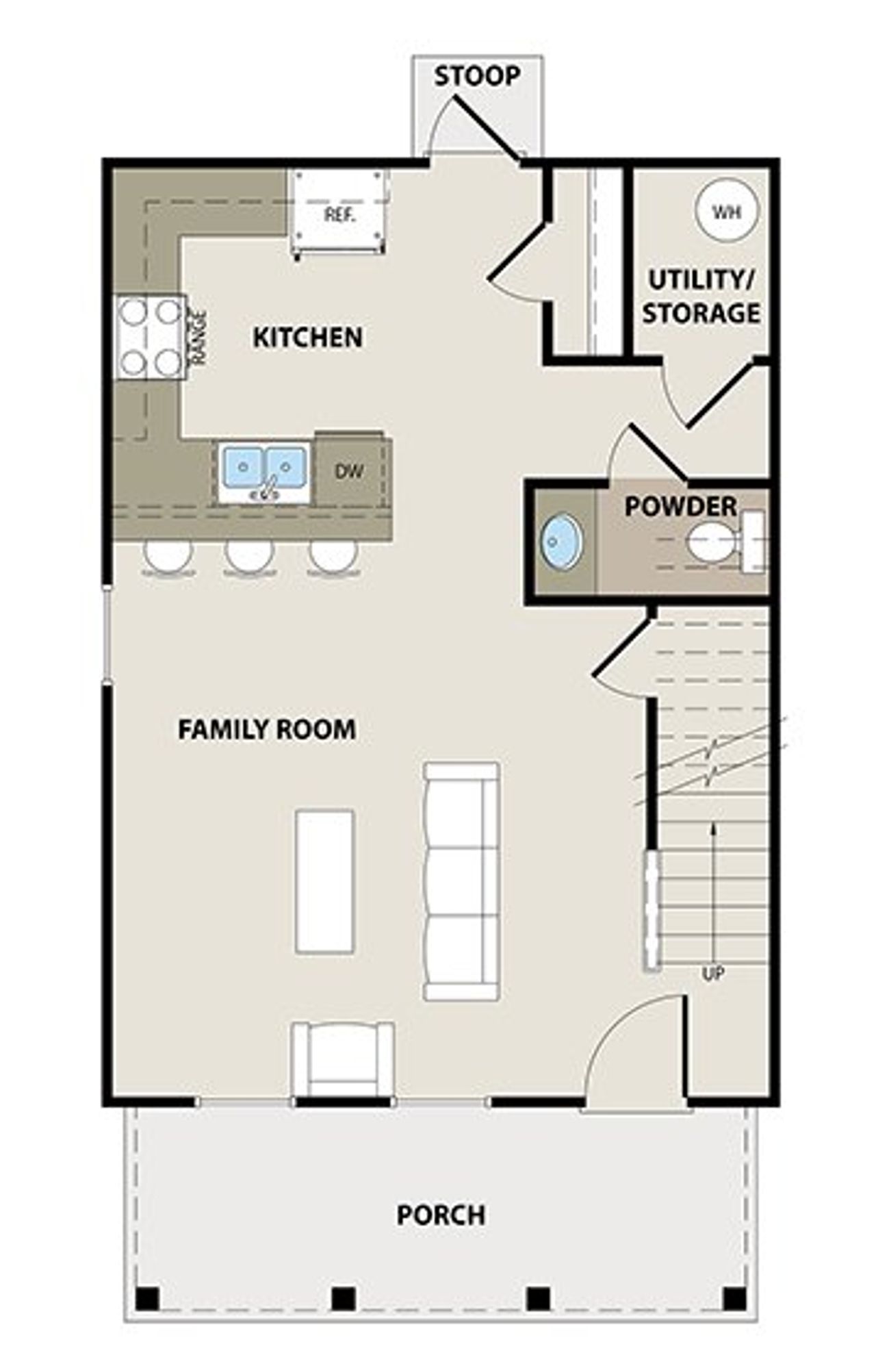 2D floor plan layout for the Isabelle by Peachtree Building Group in The Cottages at East Lanier, Fayetteville, GA (Image 2). 2D floor plan layout for the Isabelle by Peachtree Building Group in The Cottages at East Lanier, Fayetteville, GA (Image 2).