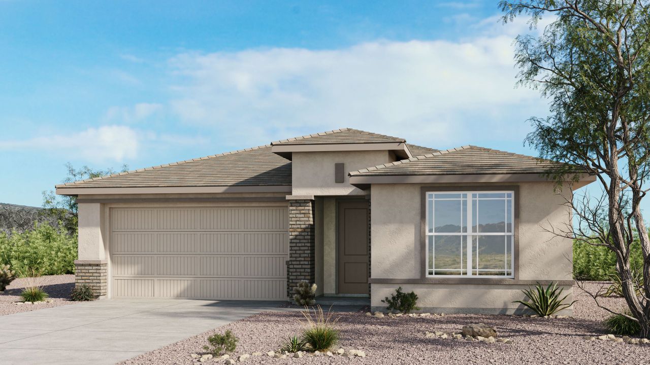 Representative exterior photo of a completed home built from the Caliber by Taylor Morrison in Saddleback, Peoria, AZ (Image 2). Representative exterior photo of a completed home built from the Caliber by Taylor Morrison in Saddleback, Peoria, AZ (Image 2).