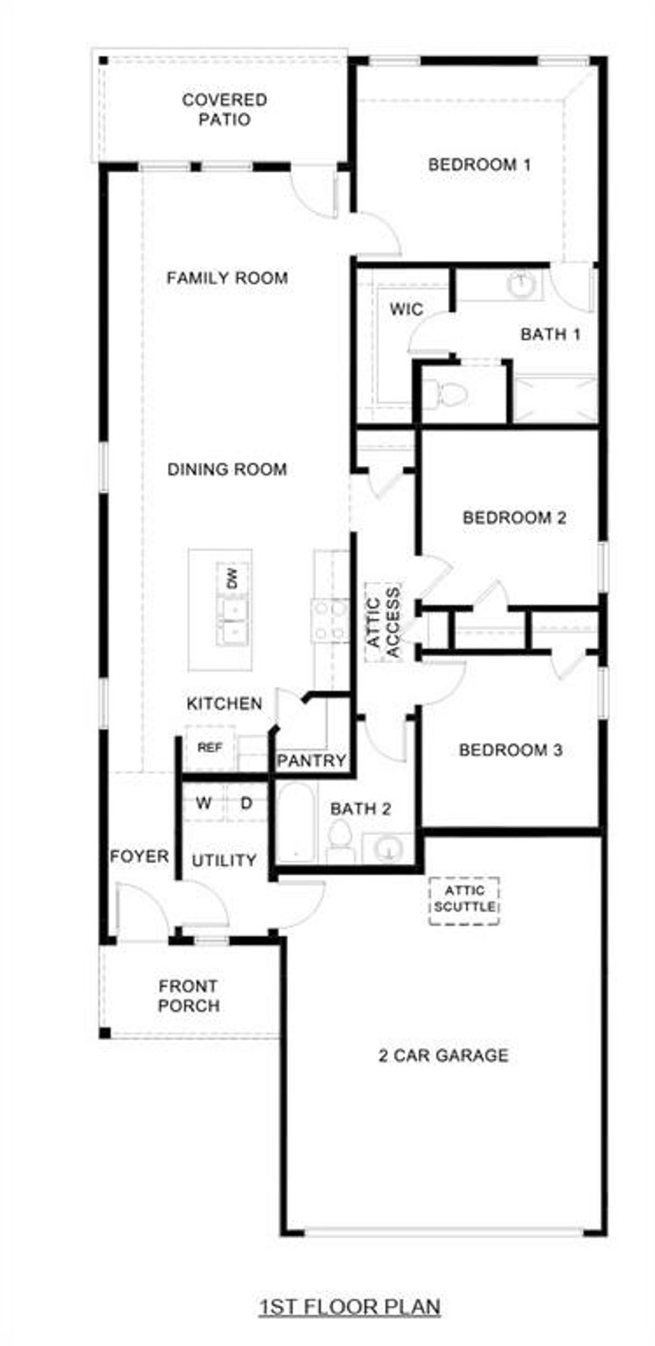 2D floor plan layout of this home in Hanolley Hills, Sherman, TX (Image 2).