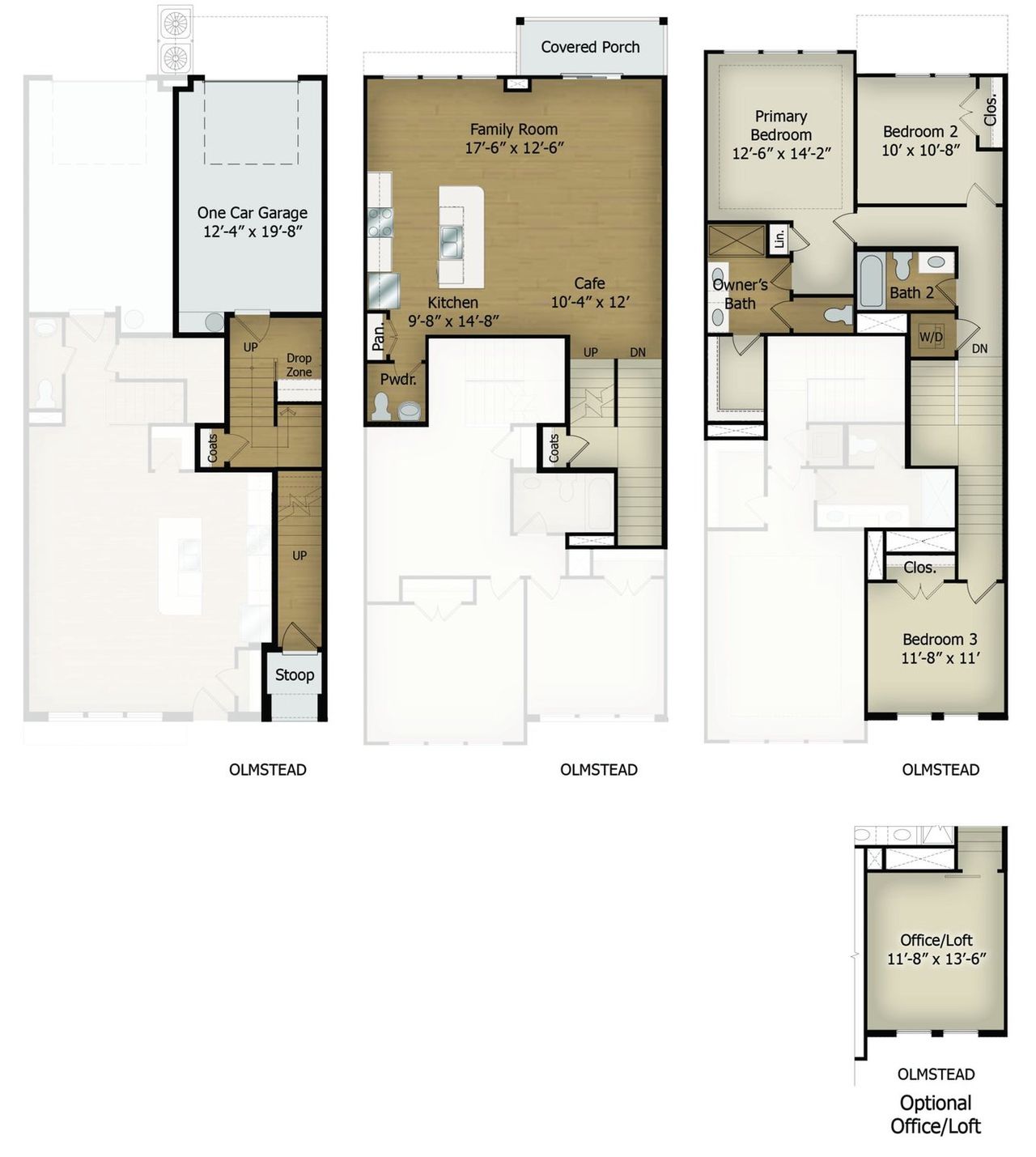 2D floor plan layout of this home in Town Center Overlook, Peachtree Corners, GA (Image 2).