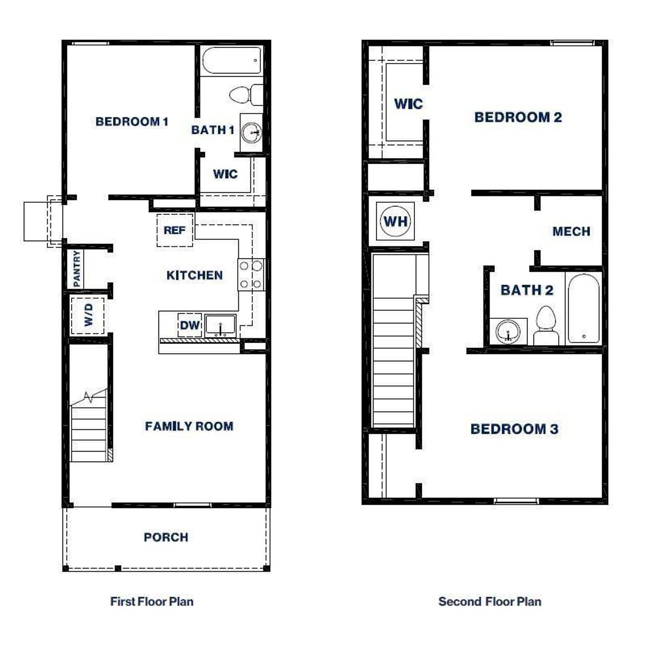 2D floor plan layout of this home in Castles Edge, Willis, TX (Image 2).