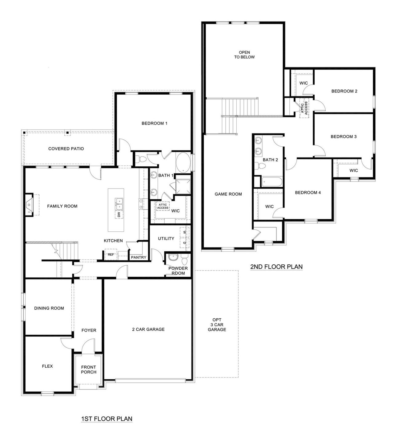 2D floor plan layout of this home in Morning Ridge, Princeton, TX (Image 2).