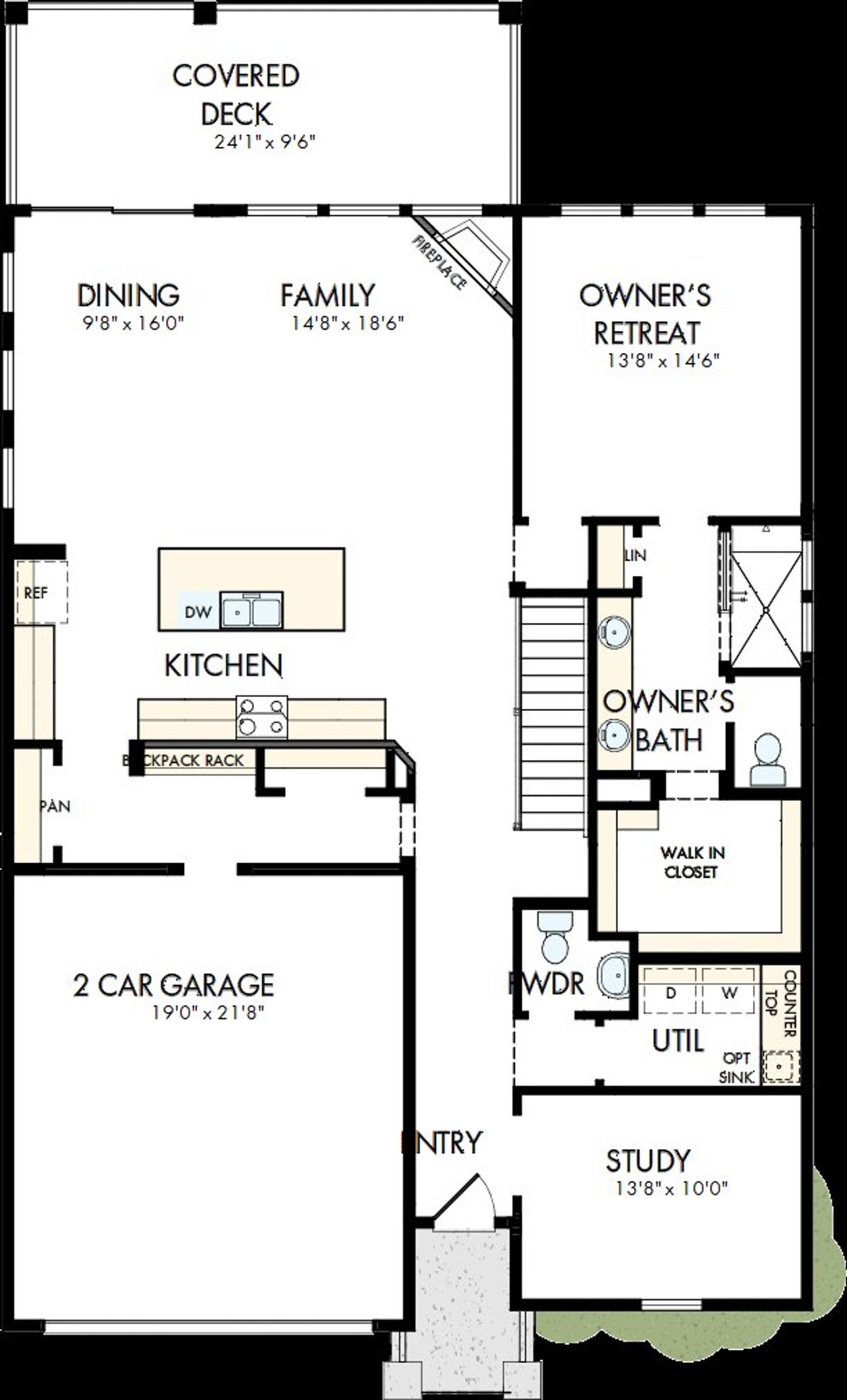2D floor plan layout of this home in Wolf Ranch - Enclave Collection, Colorado Springs, CO (Image 2).