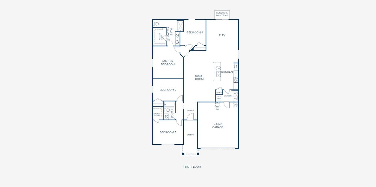 2D floor plan layout of this home in Woodland Ranch, Dundee, FL (Image 2).