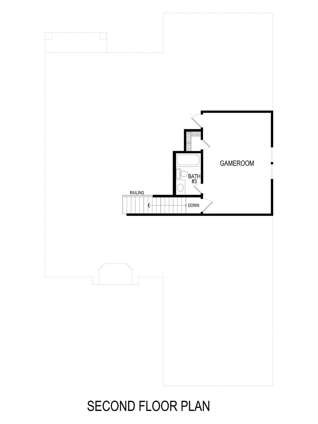 2D floor plan layout for the Waterford 3 EW FSW (w/Game) by First Texas Homes in Westside Preserve, Midlothian, TX (Image 2).