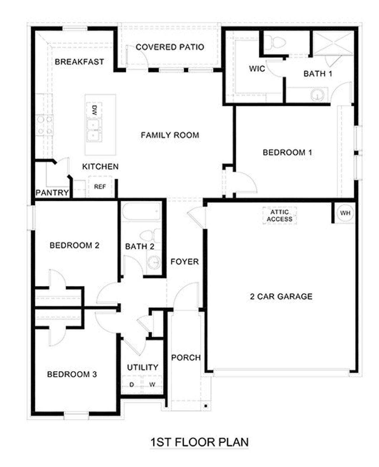 2D floor plan layout of this home in Silverado, Aubrey, TX (Image 2).