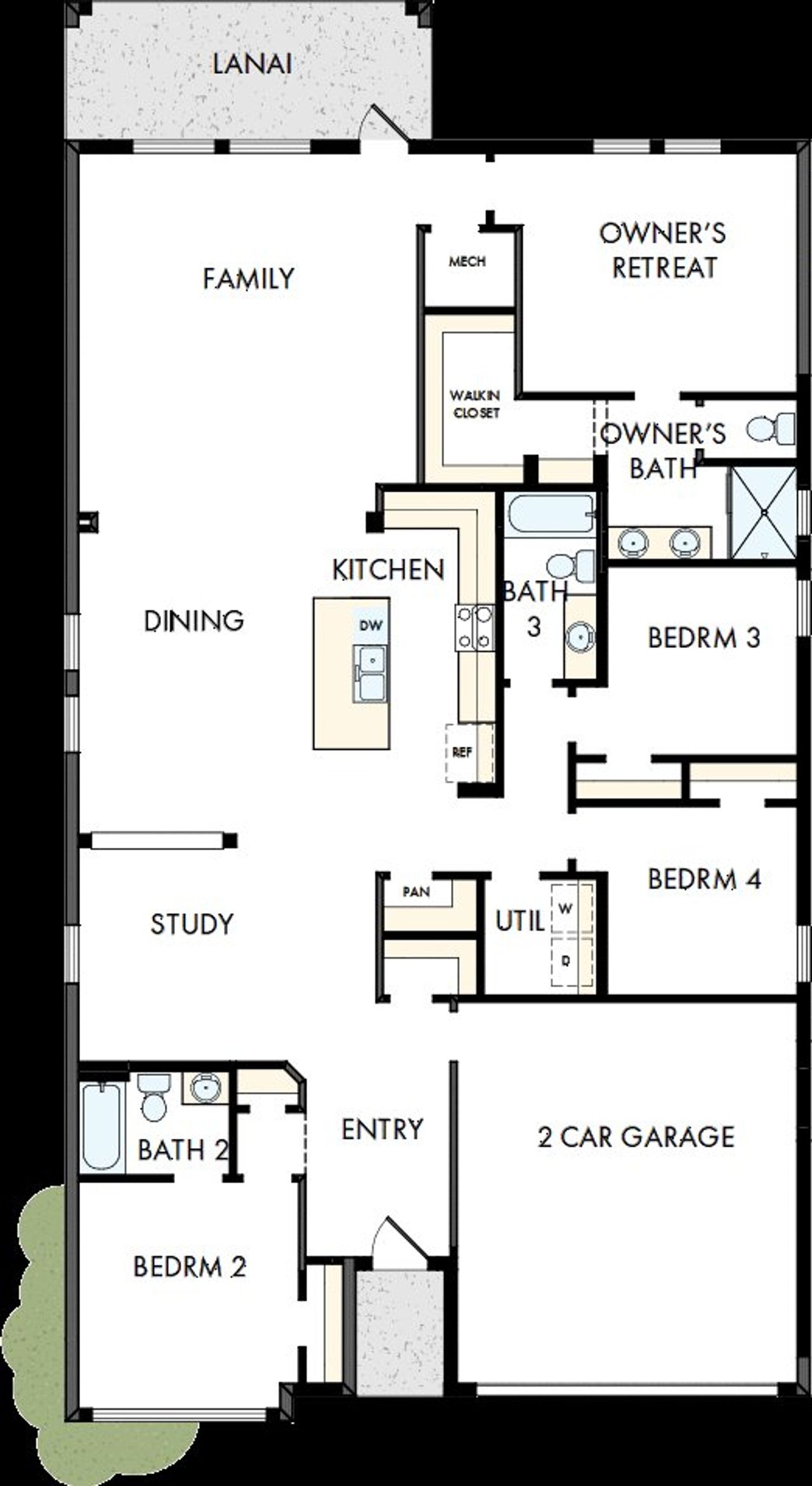2D floor plan layout of this home in Southwind – Classic Series, Plant City, FL (Image 2).