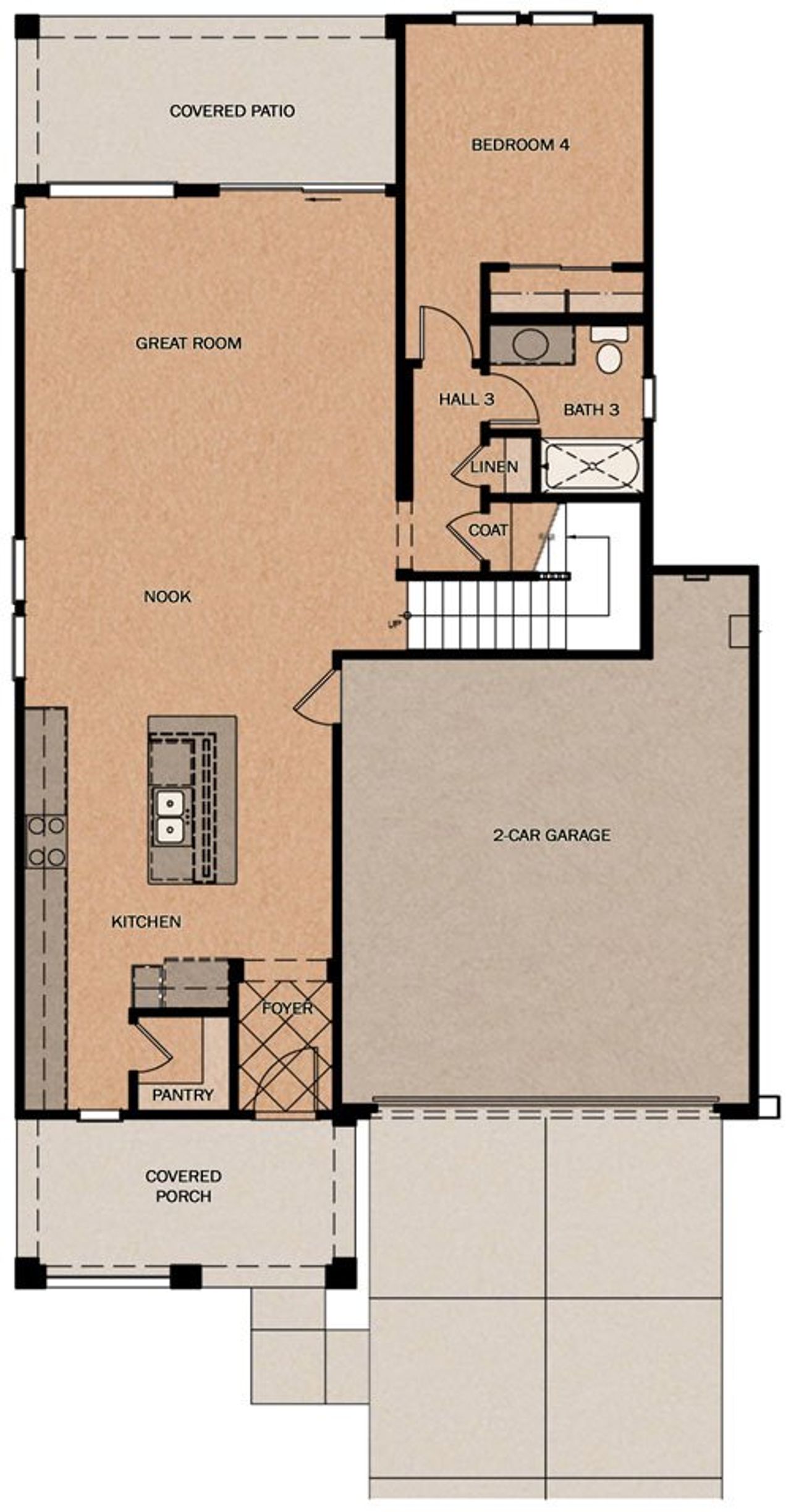 2D floor plan layout of this home in Redwood Valley, Surprise, AZ (Image 2).