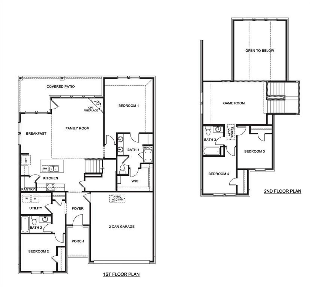 2D floor plan layout of this home in Augusta Square, Fort Worth, TX (Image 2).