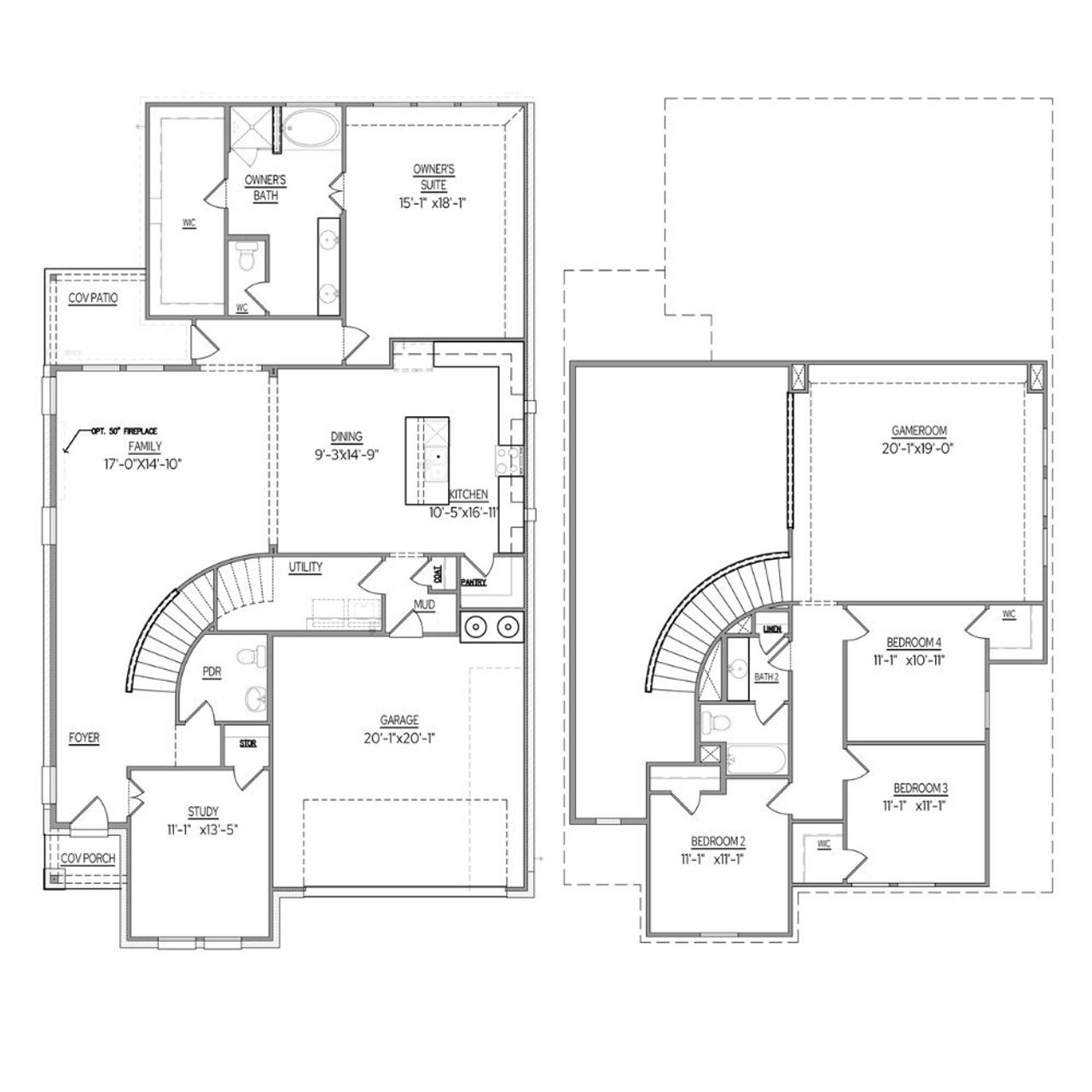 2D floor plan layout of this home in Anna Ranch, Anna, TX (Image 2).