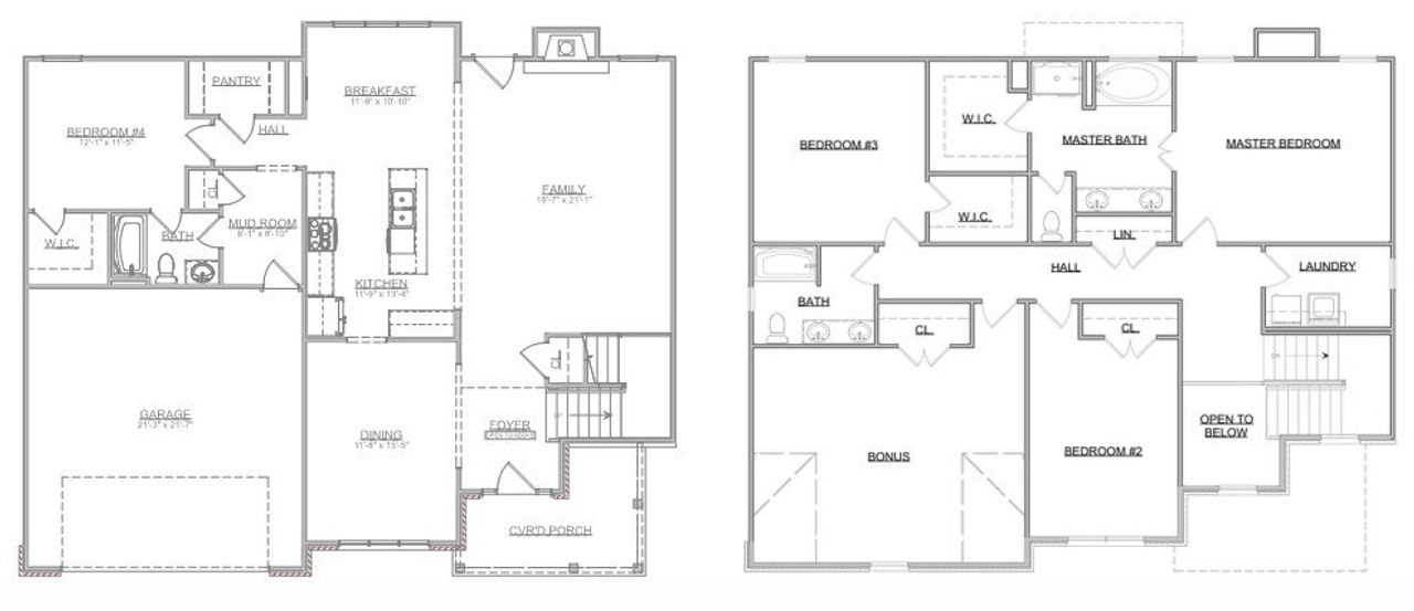 2D floor plan layout for the The Brenton by Smithbilt Homes in Farm At Riverbend, Pigeon Forge, TN (Image 2).