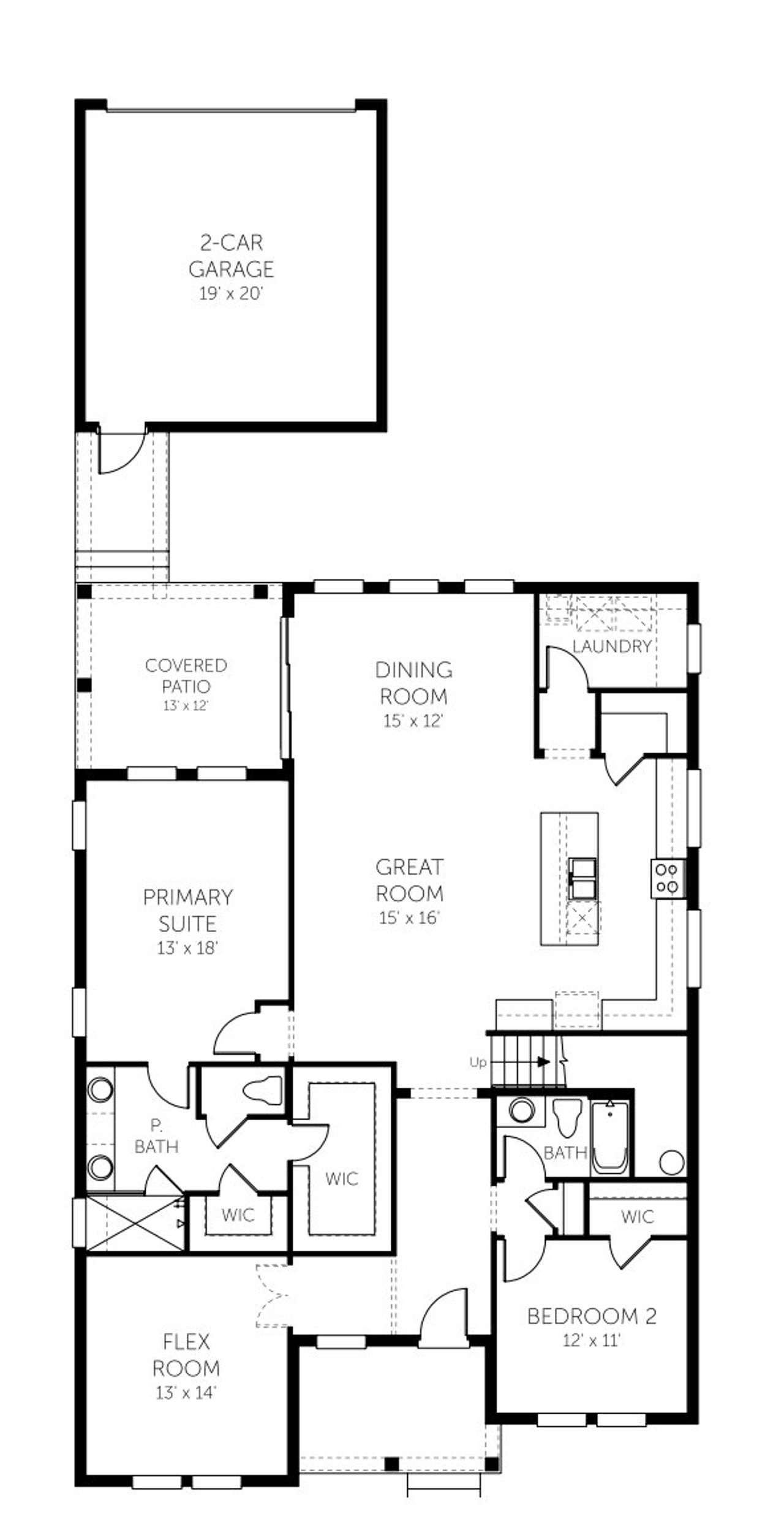 2D floor plan layout for the Standfield - 50' Homesites by Dream Finders Homes in Laureate Park, Orlando, FL (Image 2).